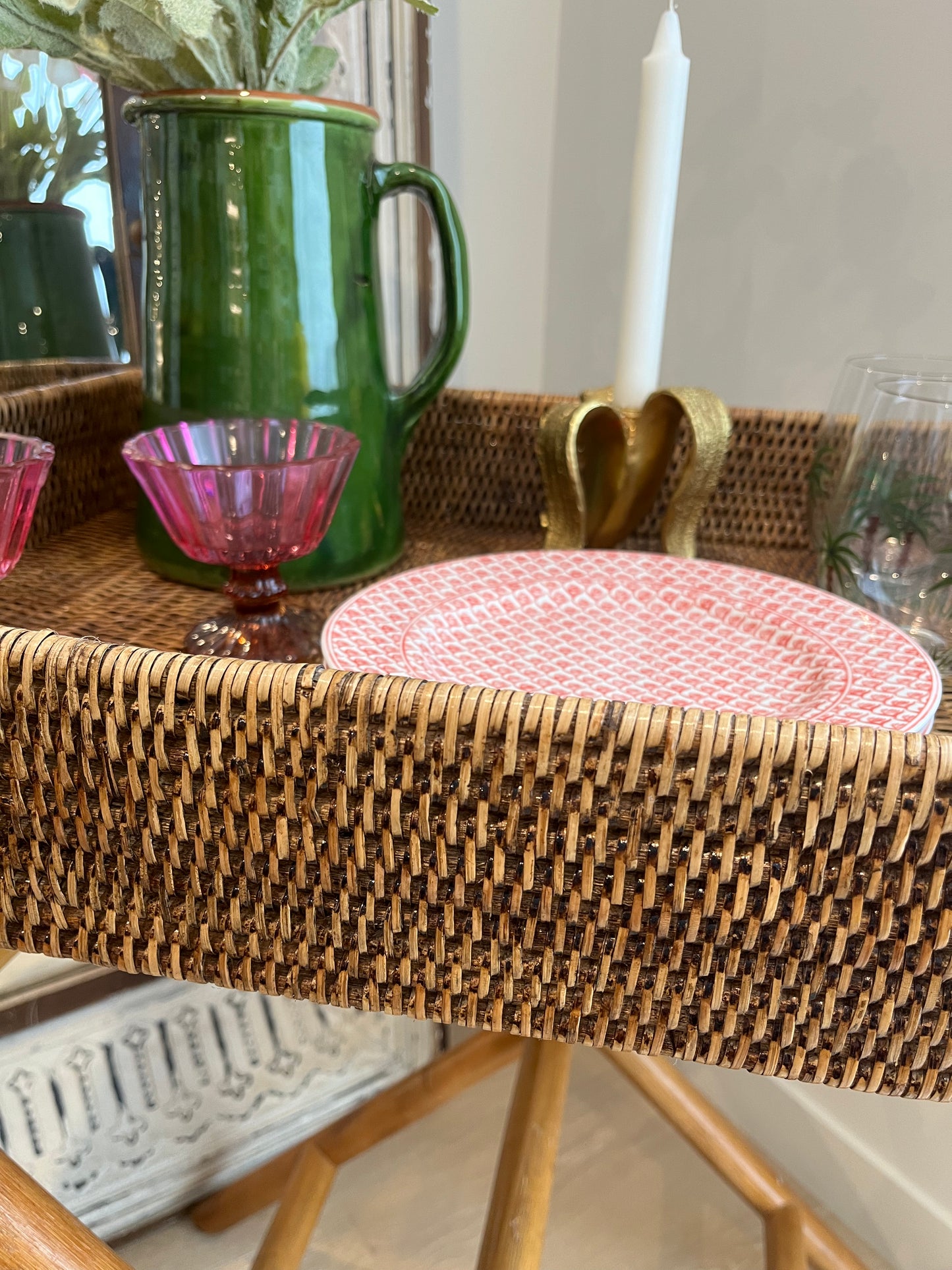 Beautiful Rattan Butler Tray