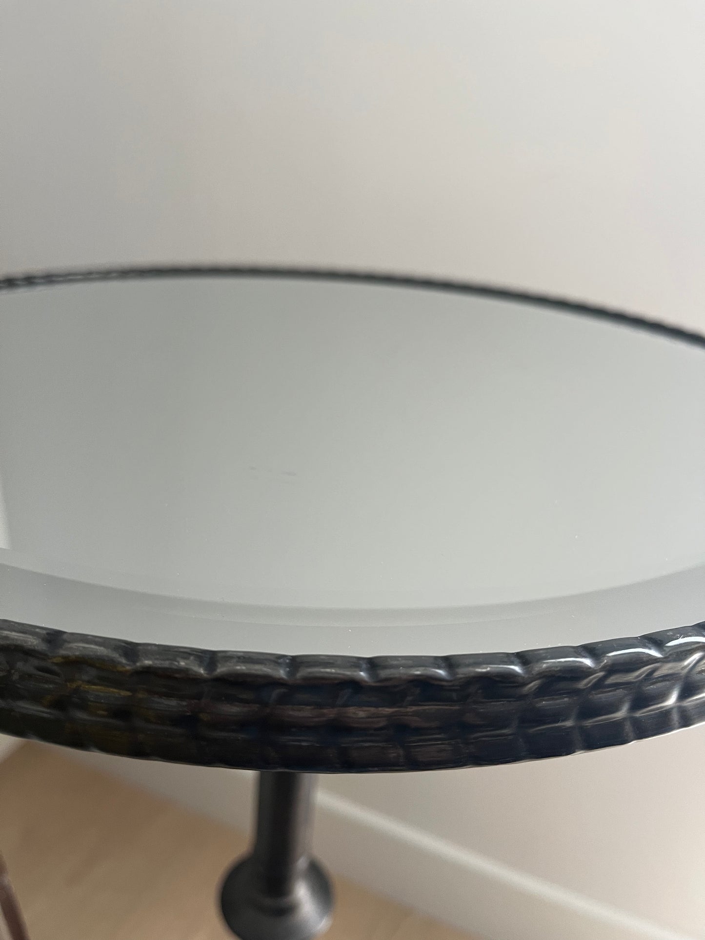 Elegant Early Settler Side Table with Stunning Shanghai Ceramic Jar