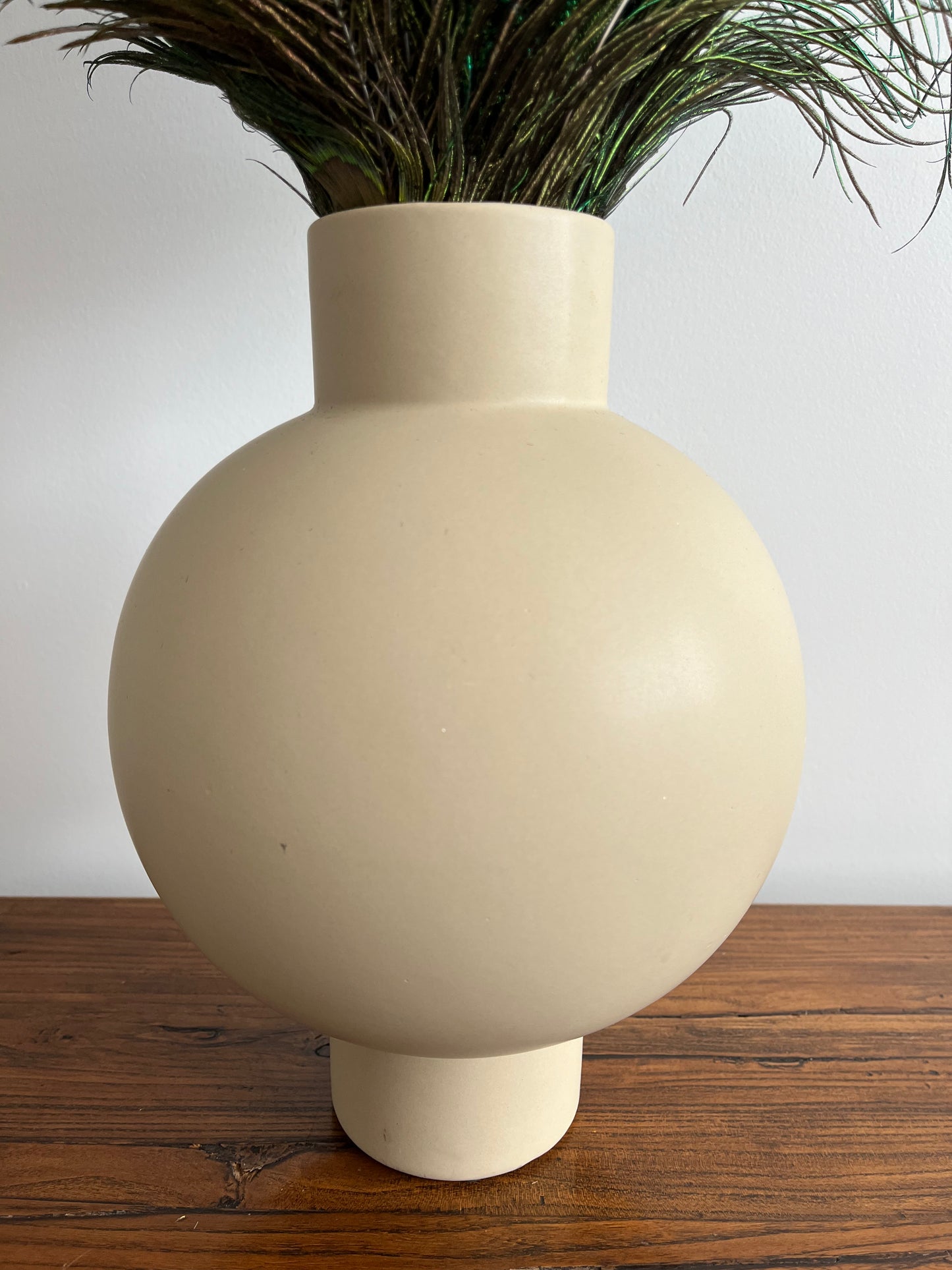 Lovely Lantern Vase with Peacock Feathers