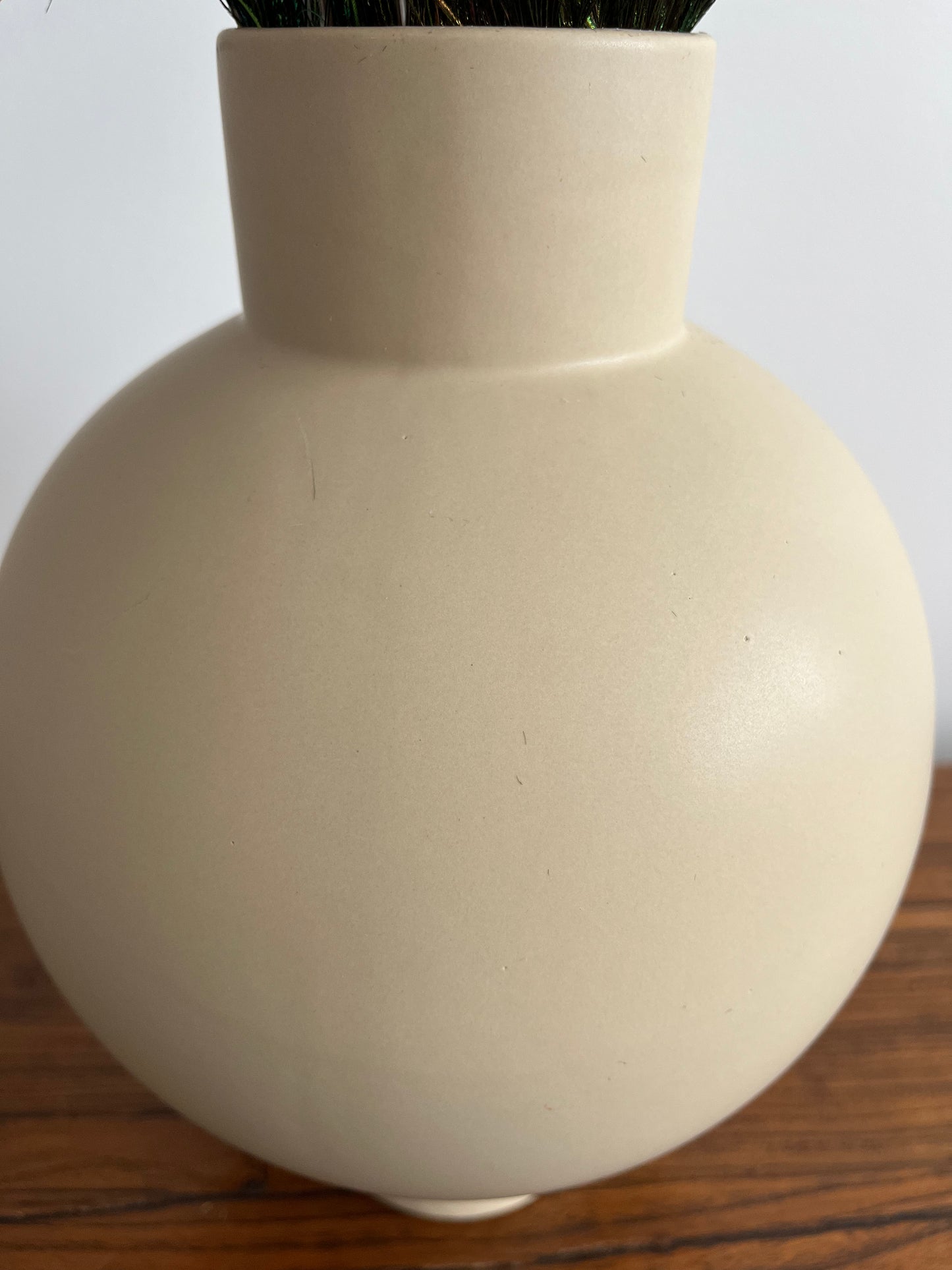 Lovely Lantern Vase with Peacock Feathers