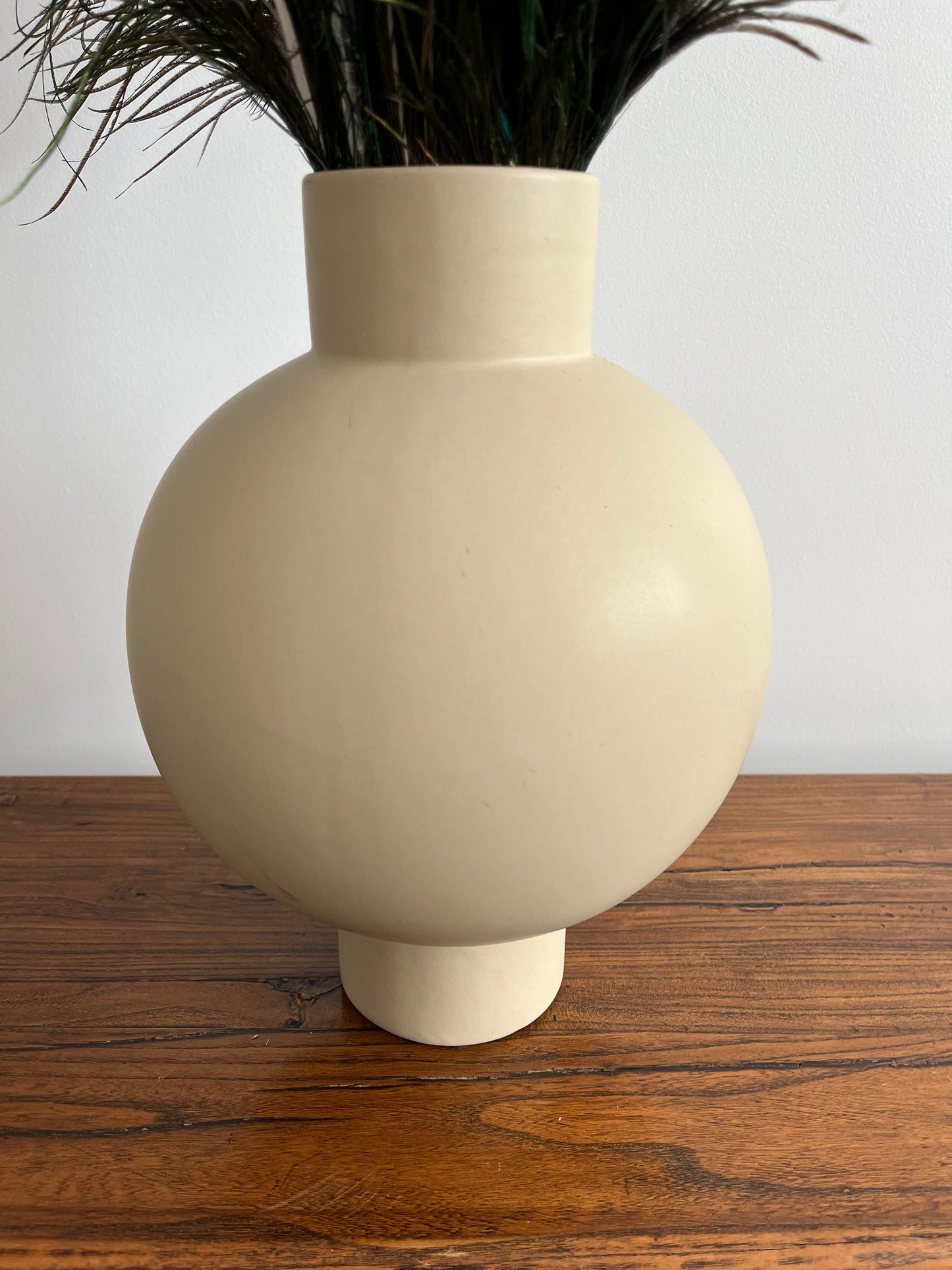 Lovely Lantern Vase with Peacock Feathers