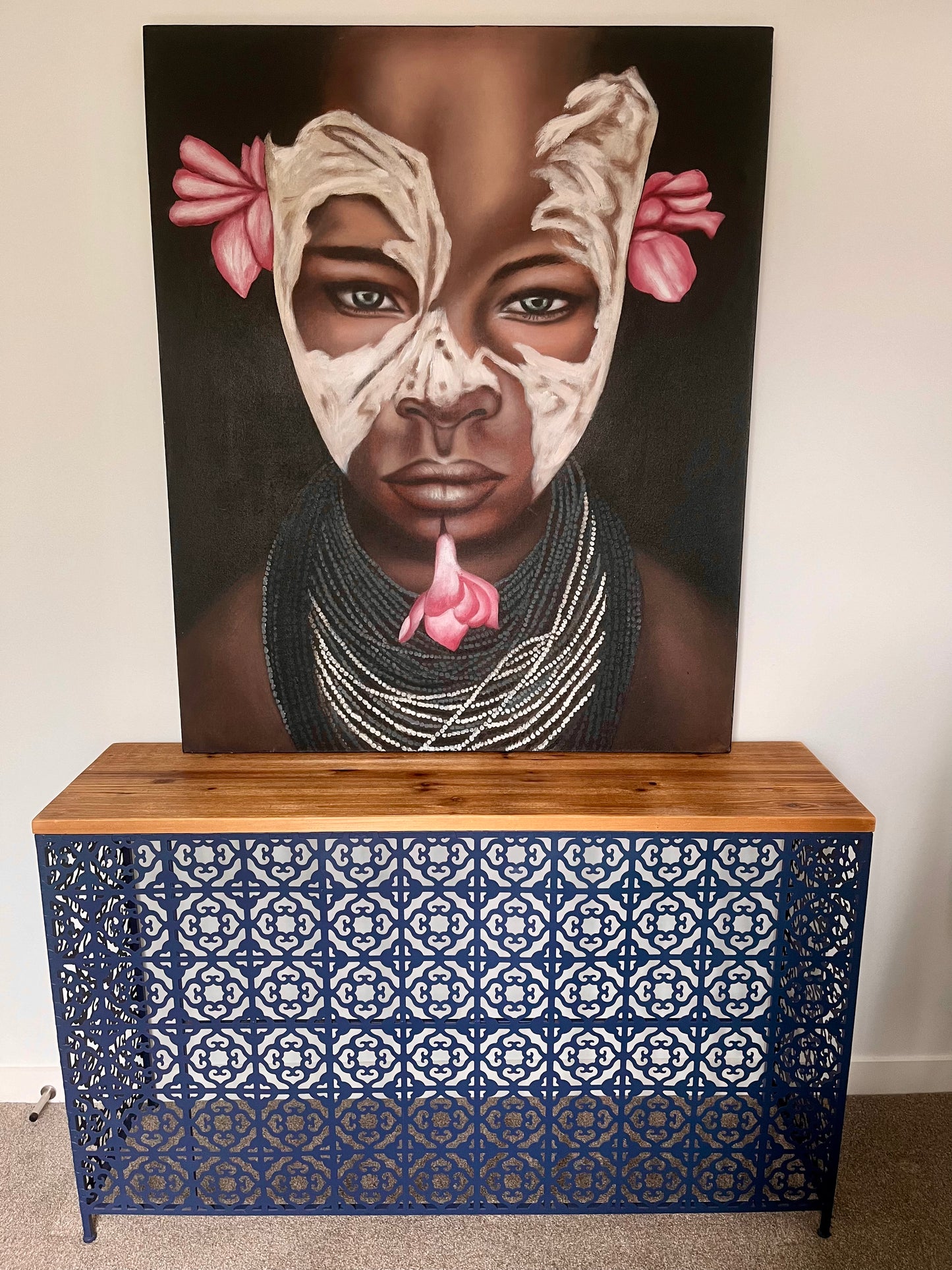 Stunning Wooden and Metal Console Table