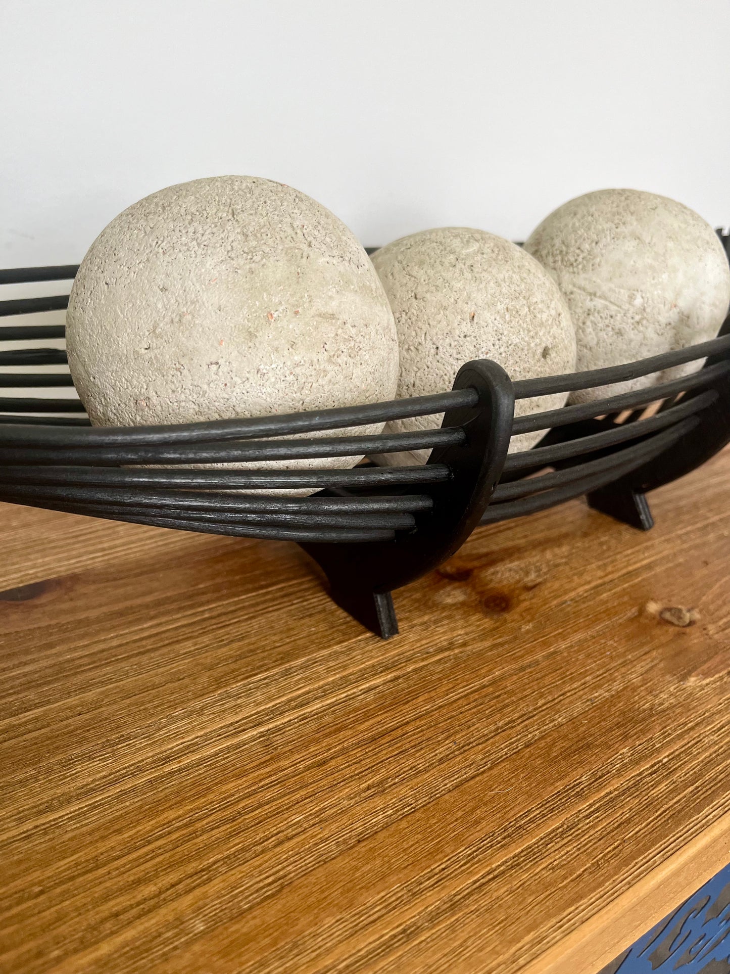 Bamboo Tray with Concrete Balls