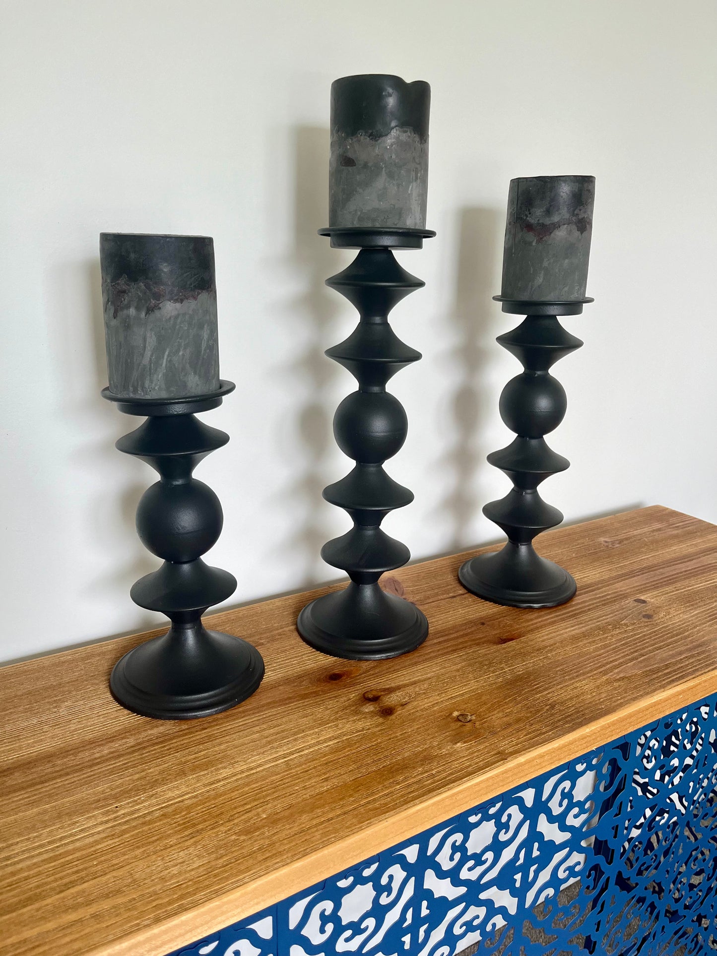 Trio of Black Candles Holders