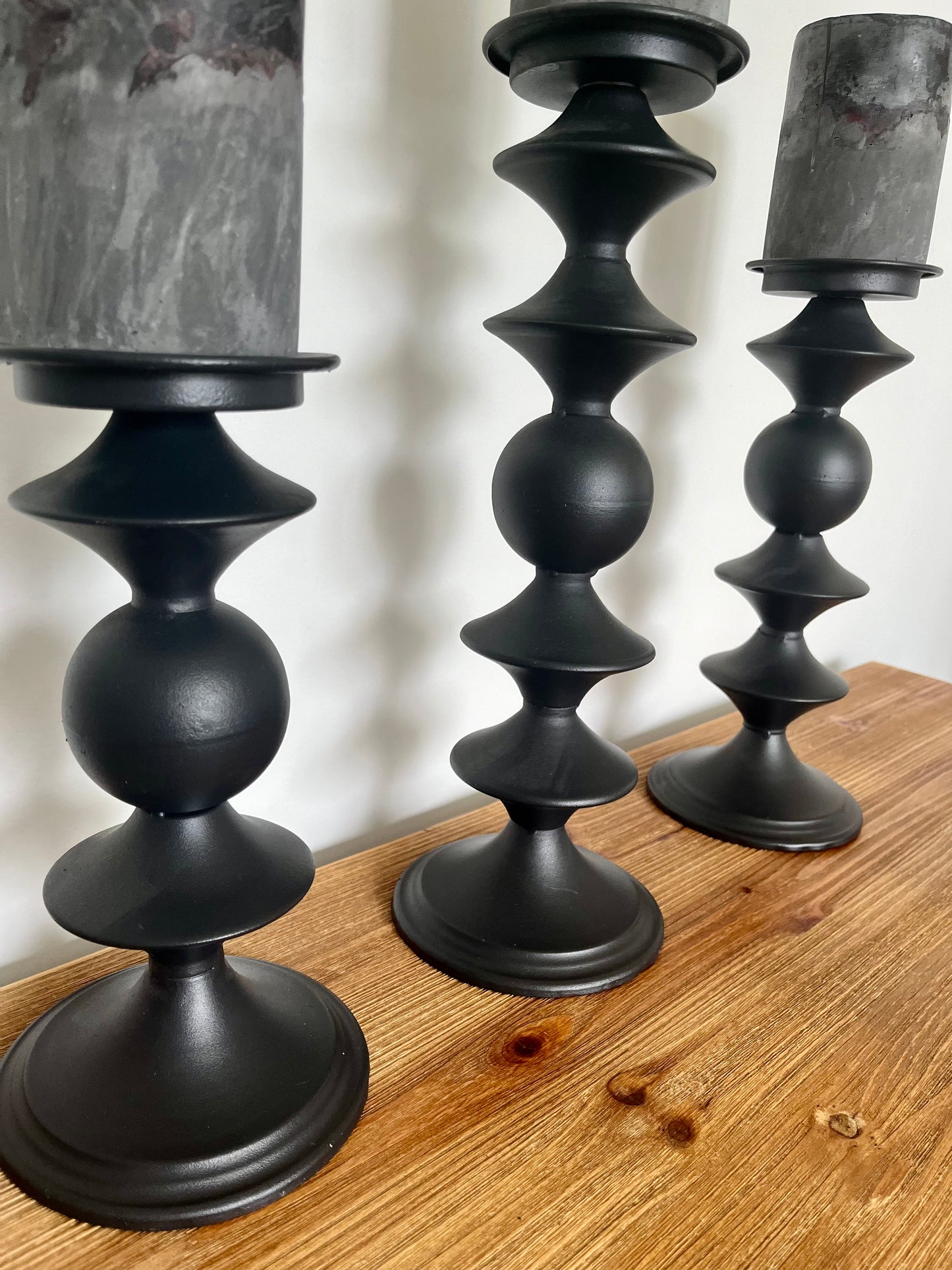 Trio of Black Candles Holders