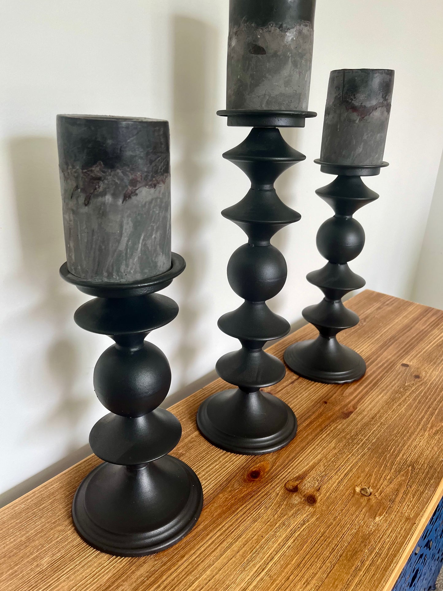 Trio of Black Candles Holders