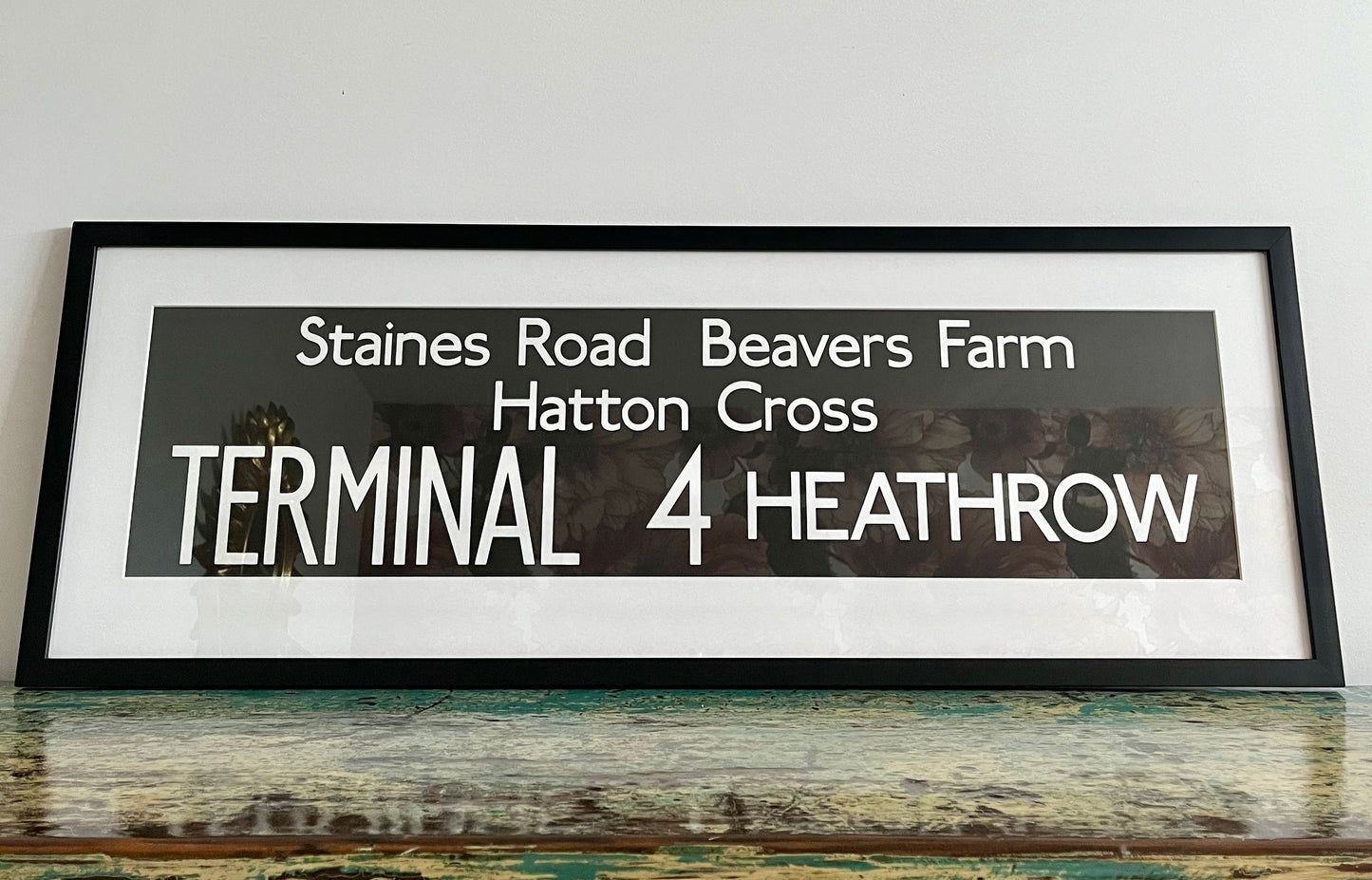 "Terminal 4 Heathrow" Framed Bus Blind Picture