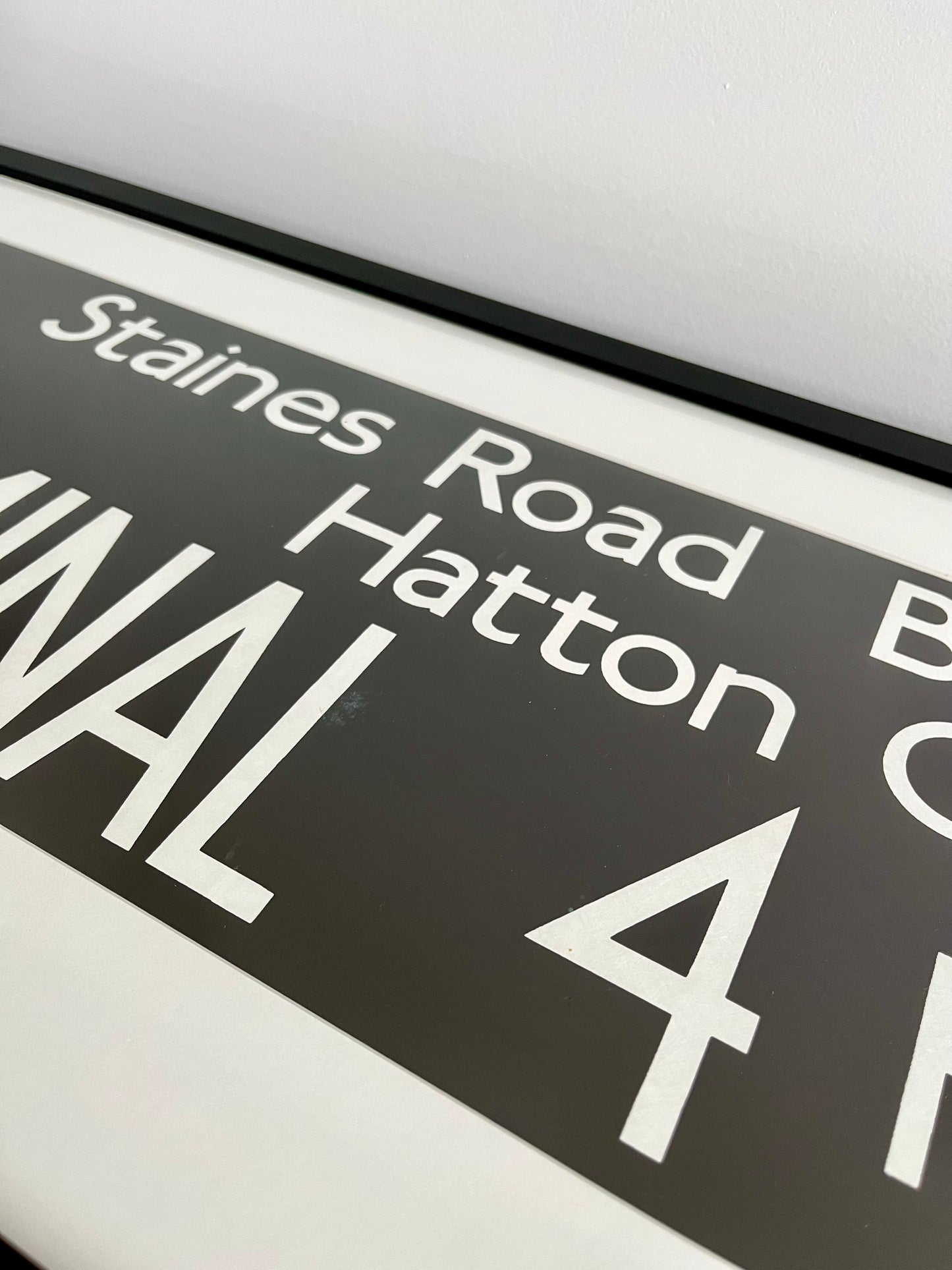 "Terminal 4 Heathrow" Framed Bus Blind Picture