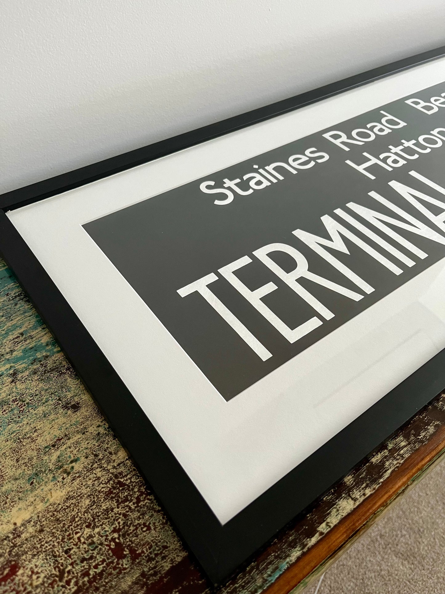 "Terminal 4 Heathrow" Framed Bus Blind Picture