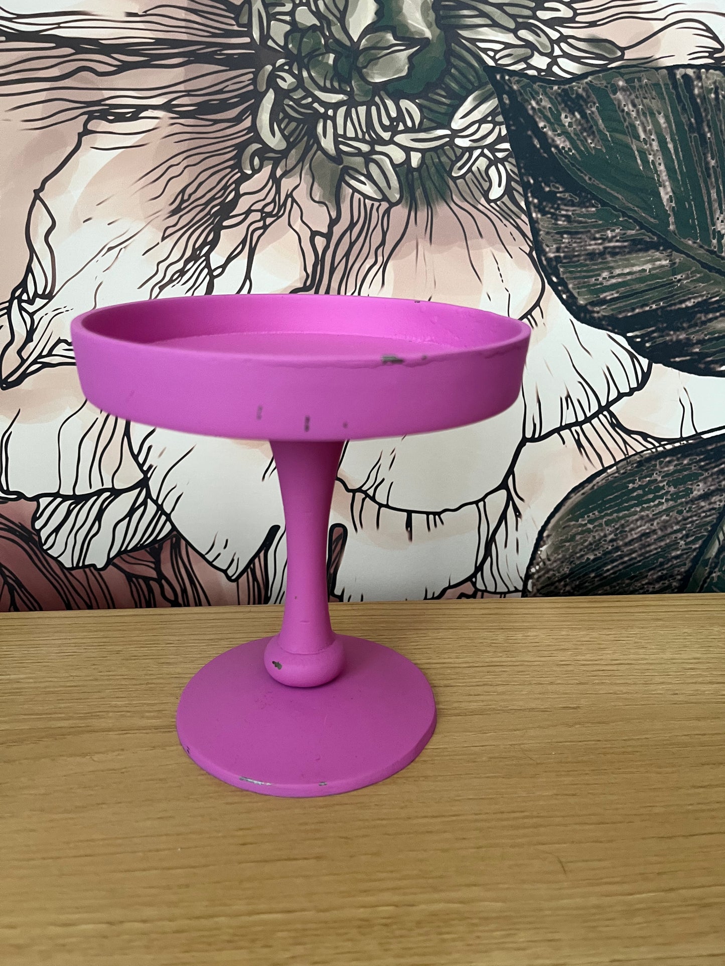 Funky Pink Glass Dome Display Stand
