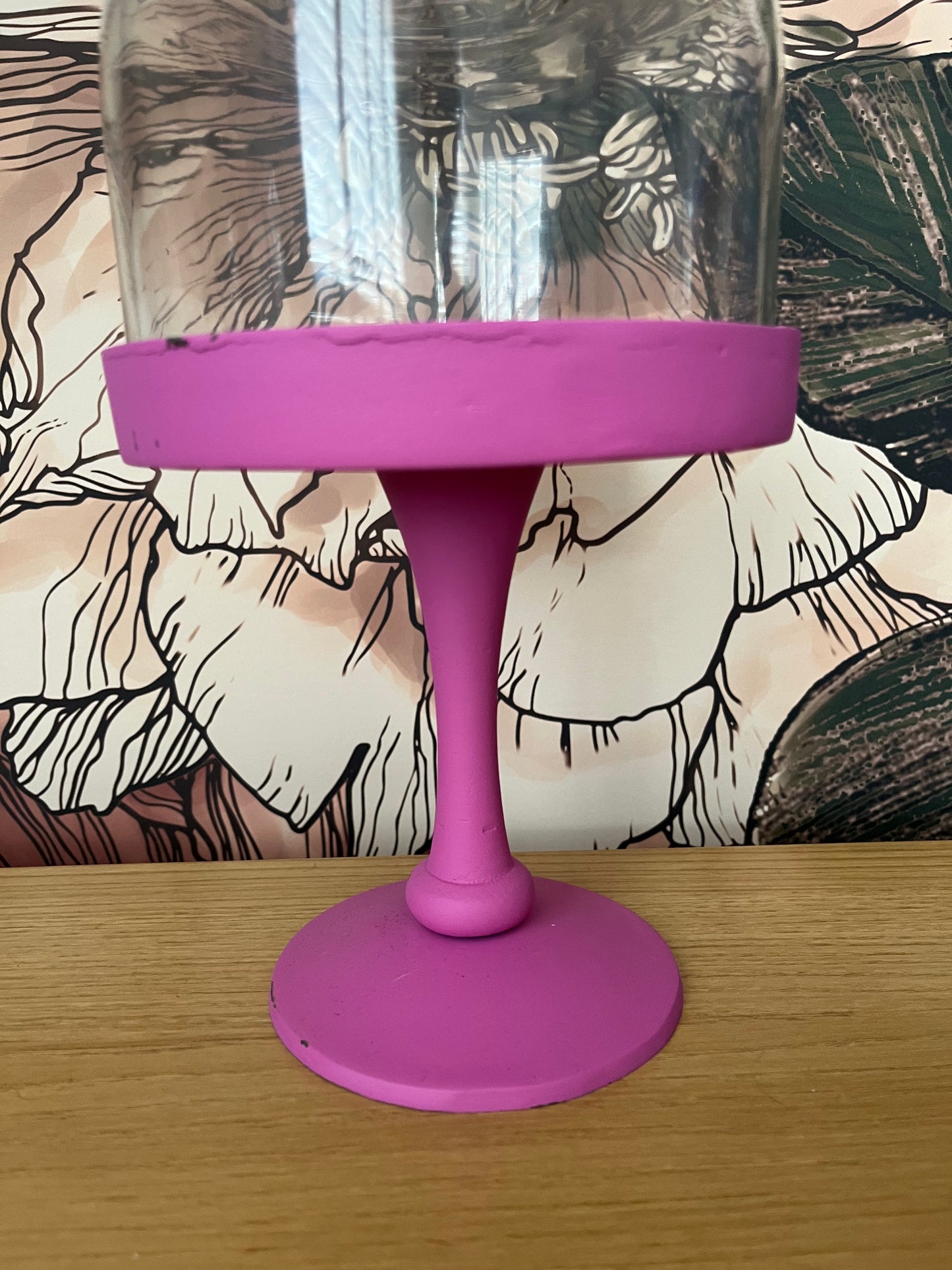 Funky Pink Glass Dome Display Stand