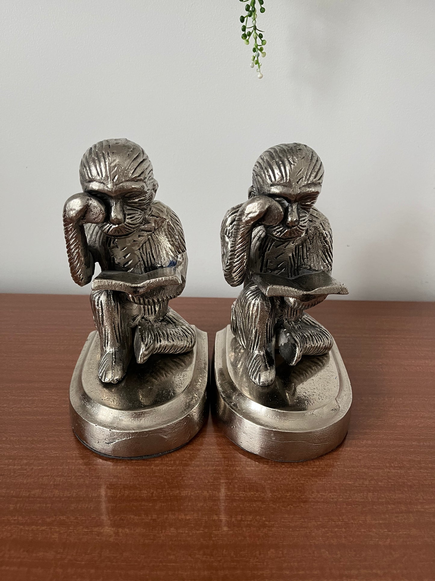 Monkey Reading Bookends
