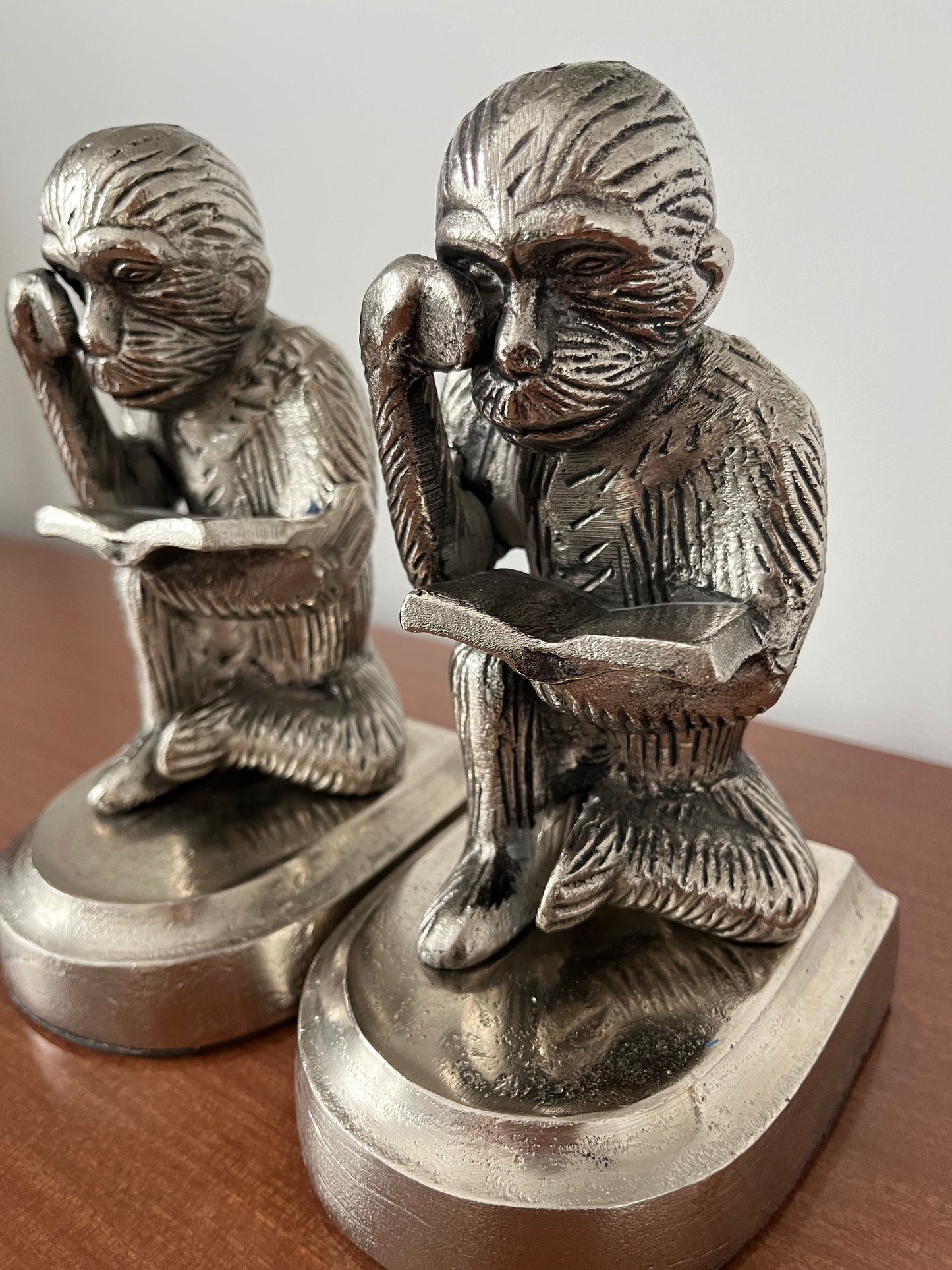 Monkey Reading Bookends