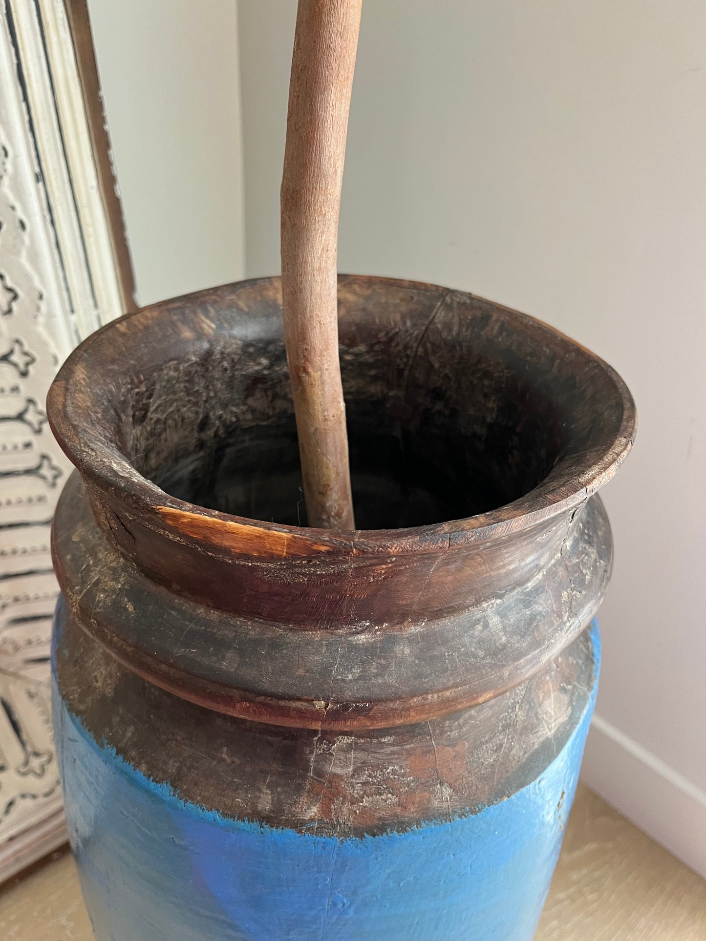 Lovely Faux Olive Tree in Rustic Wooden Vase
