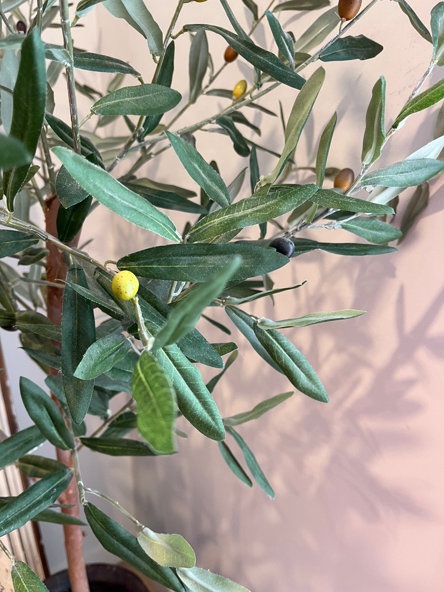 Lovely Faux Olive Tree in Rustic Wooden Vase