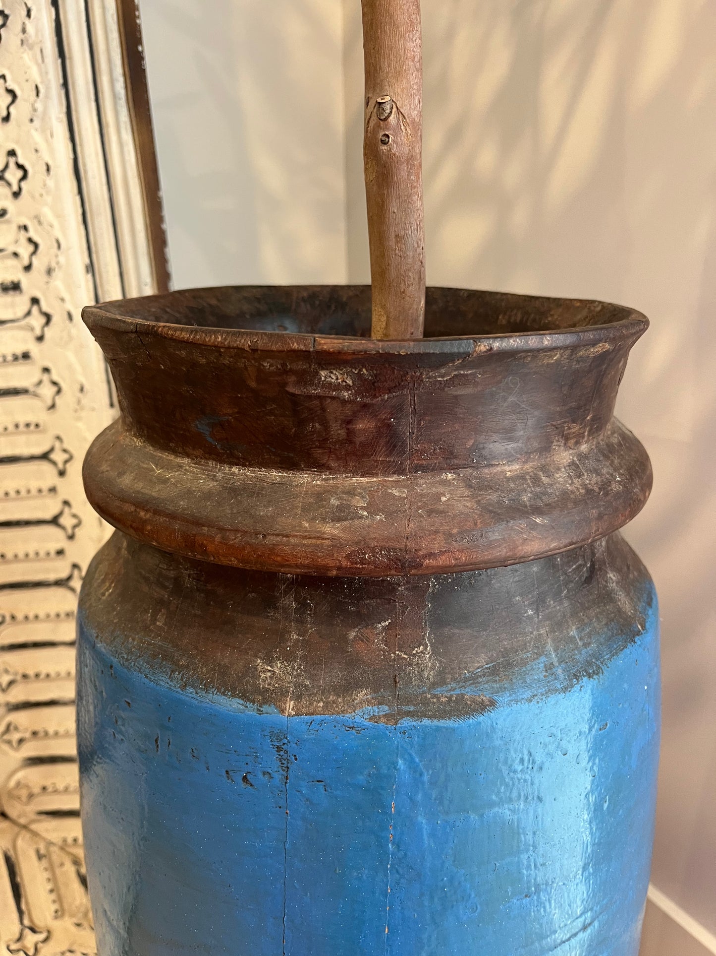 Lovely Faux Olive Tree in Rustic Wooden Vase