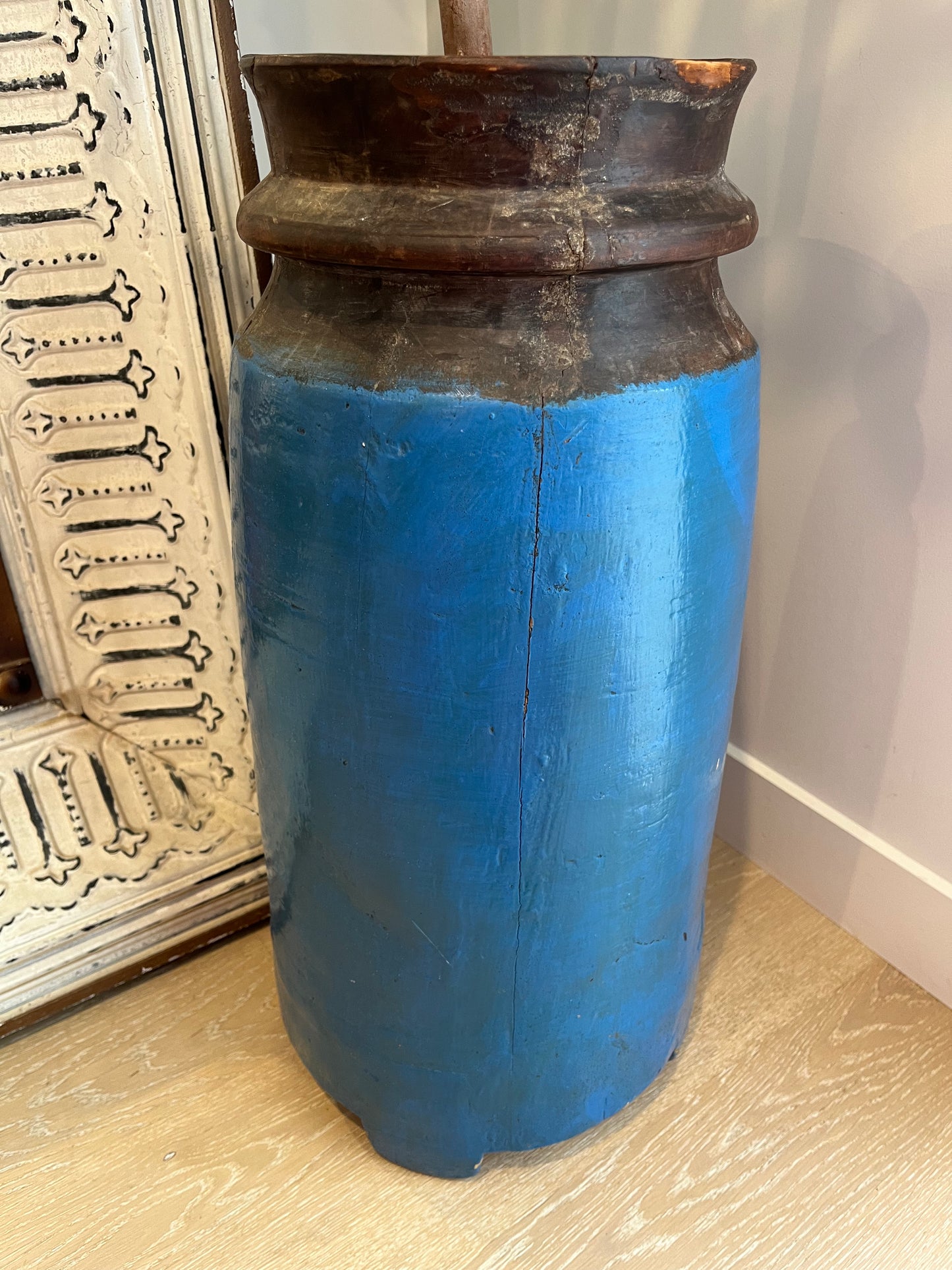 Lovely Faux Olive Tree in Rustic Wooden Vase