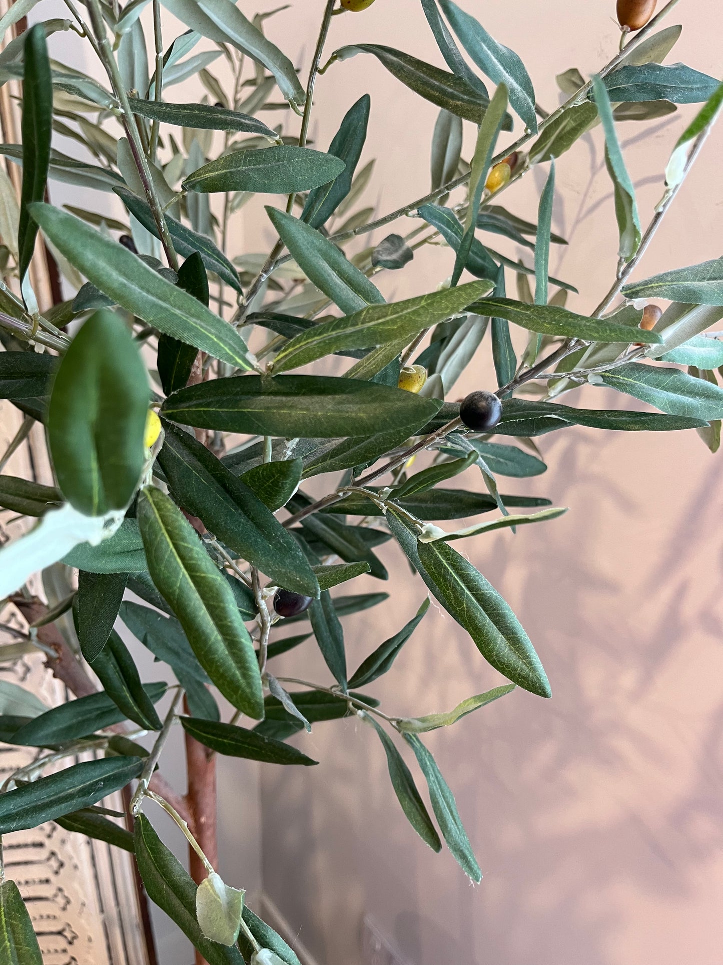 Lovely Faux Olive Tree in Rustic Wooden Vase