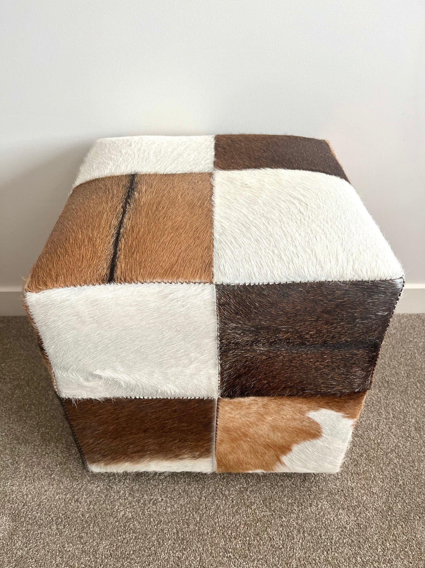 Nood Cowhide Ottoman