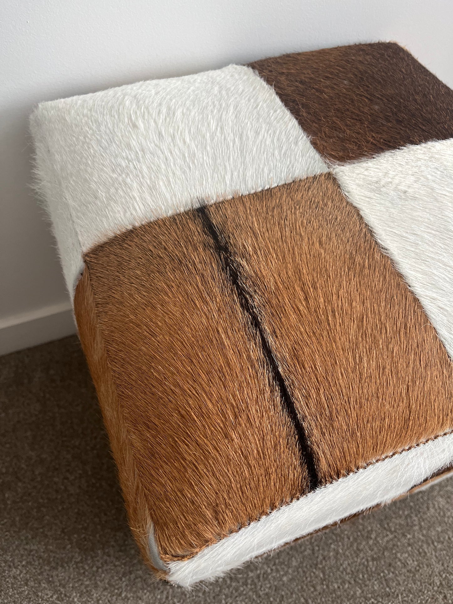 Nood Cowhide Ottoman