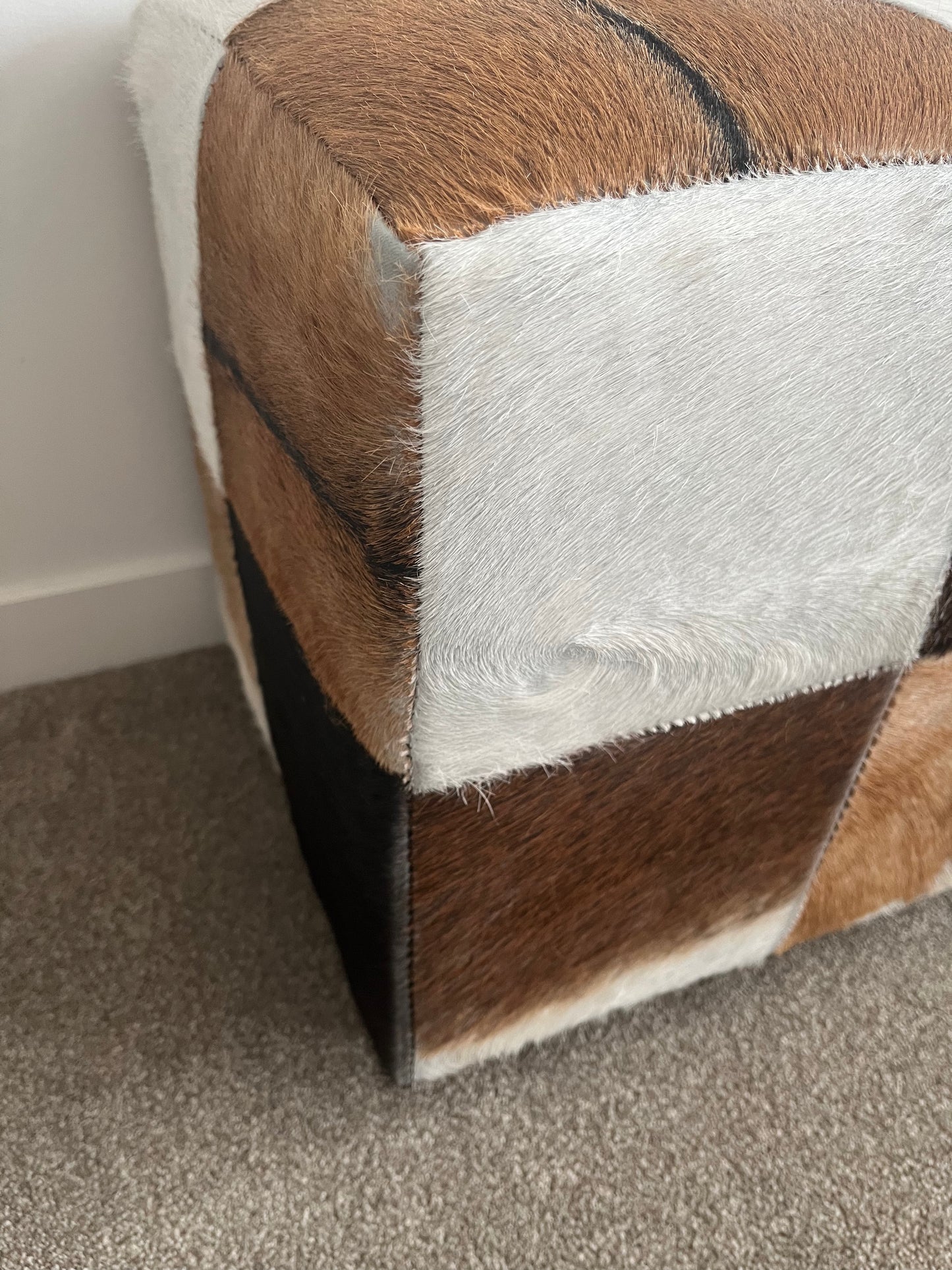 Nood Cowhide Ottoman