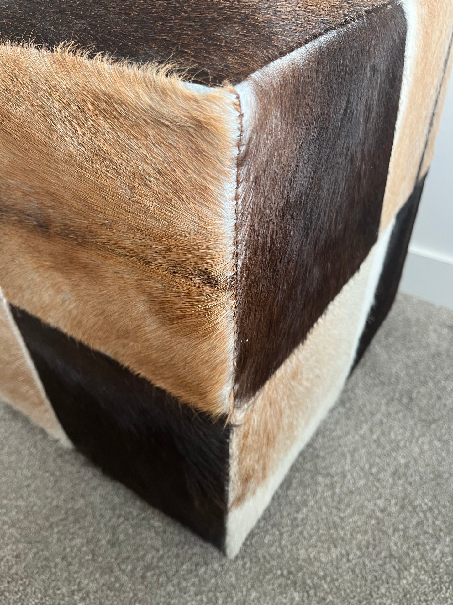 Nood Cowhide Ottoman