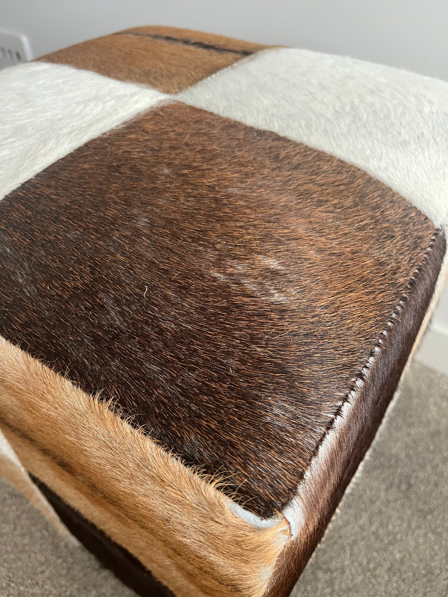 Nood Cowhide Ottoman
