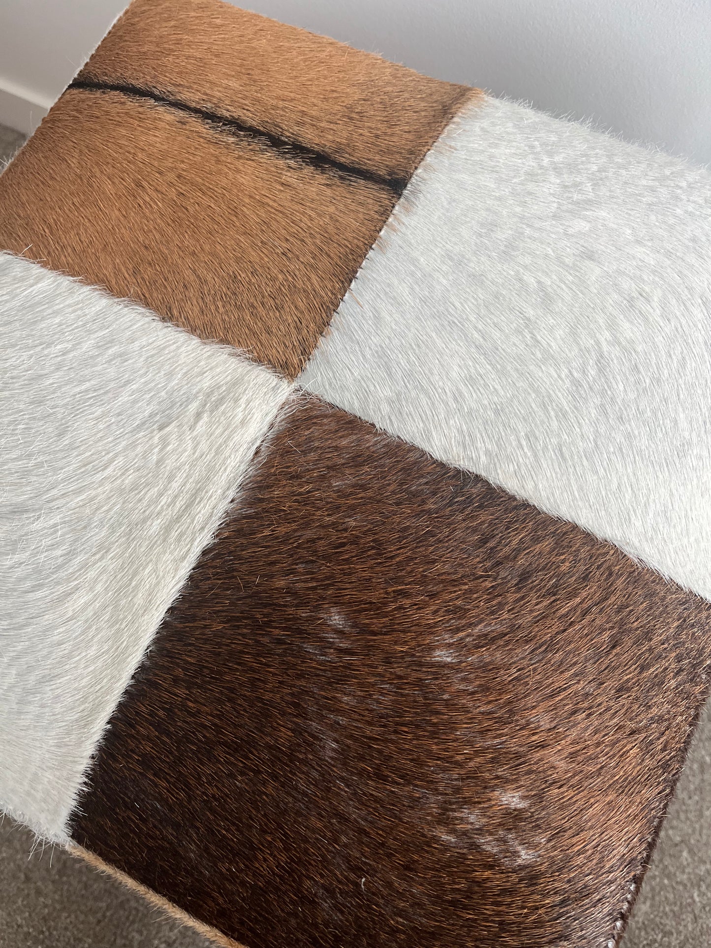 Nood Cowhide Ottoman