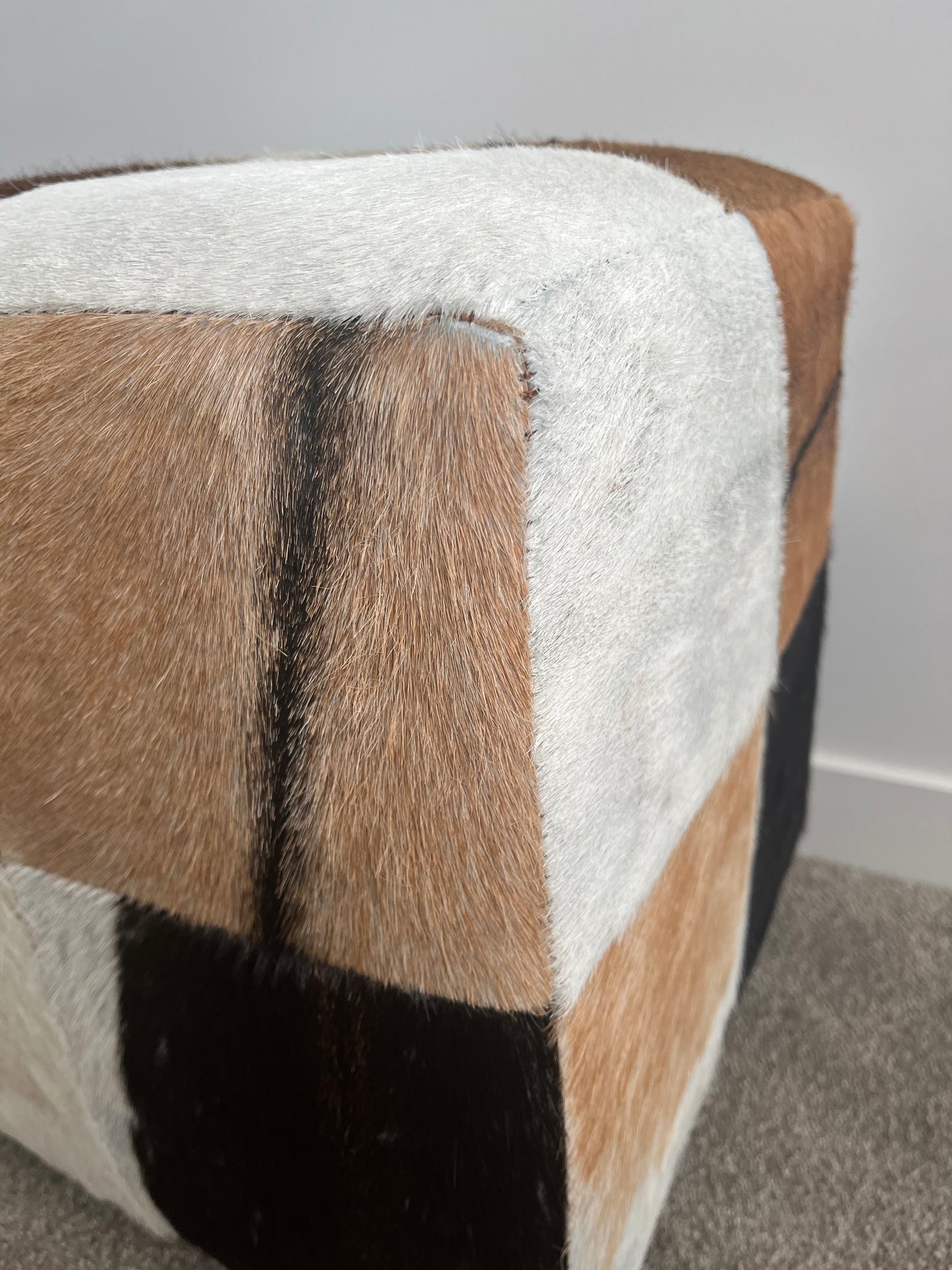 Nood Cowhide Ottoman