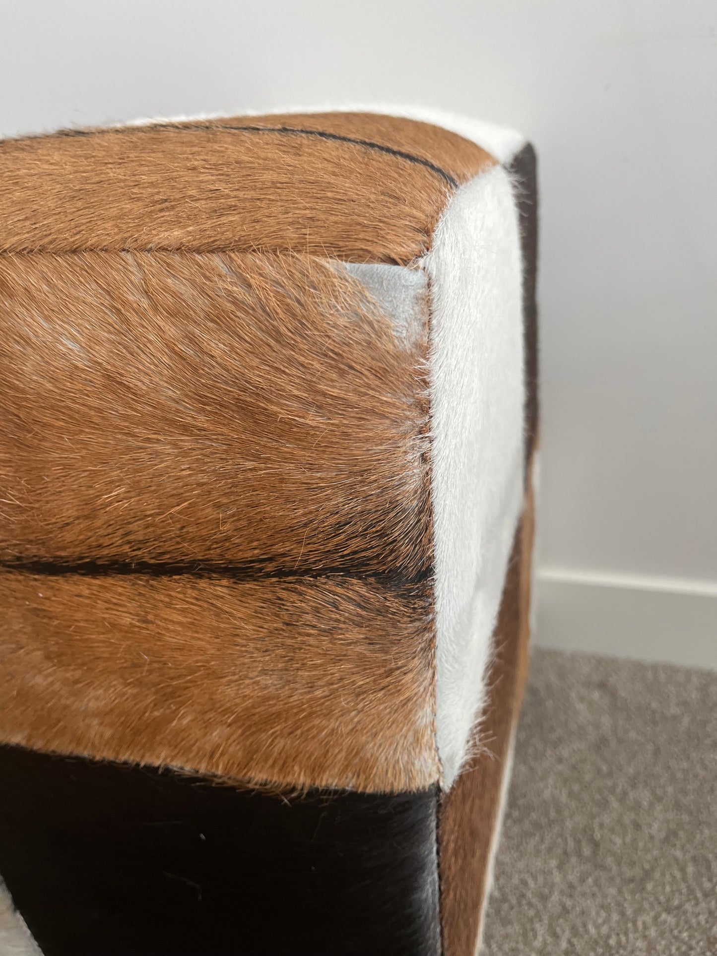 Nood Cowhide Ottoman