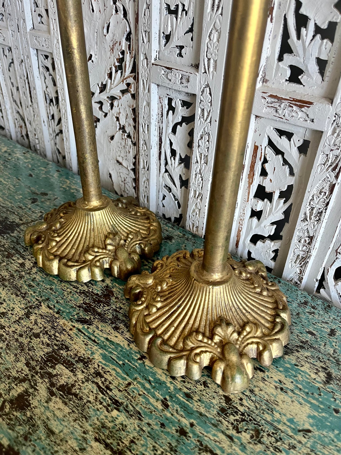 Beautiful Tall and Ornate Pineapple Candleholders