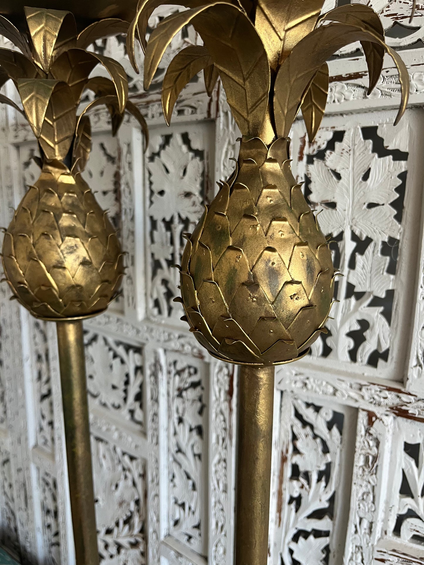 Beautiful Tall and Ornate Pineapple Candleholders