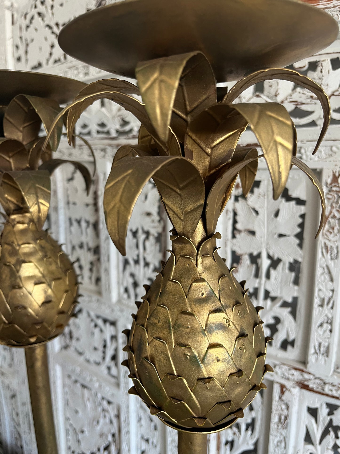 Beautiful Tall and Ornate Pineapple Candleholders