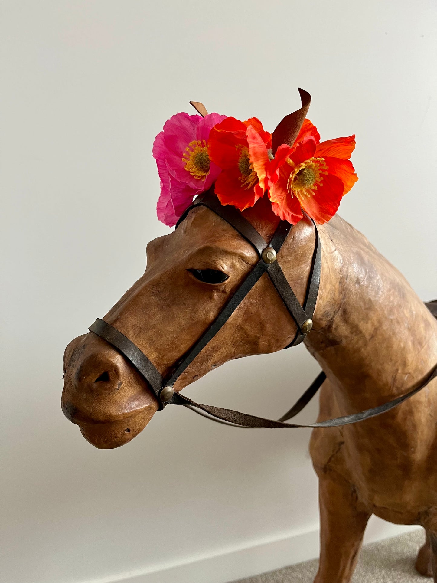 Beautiful Large Vintage Leather Horse