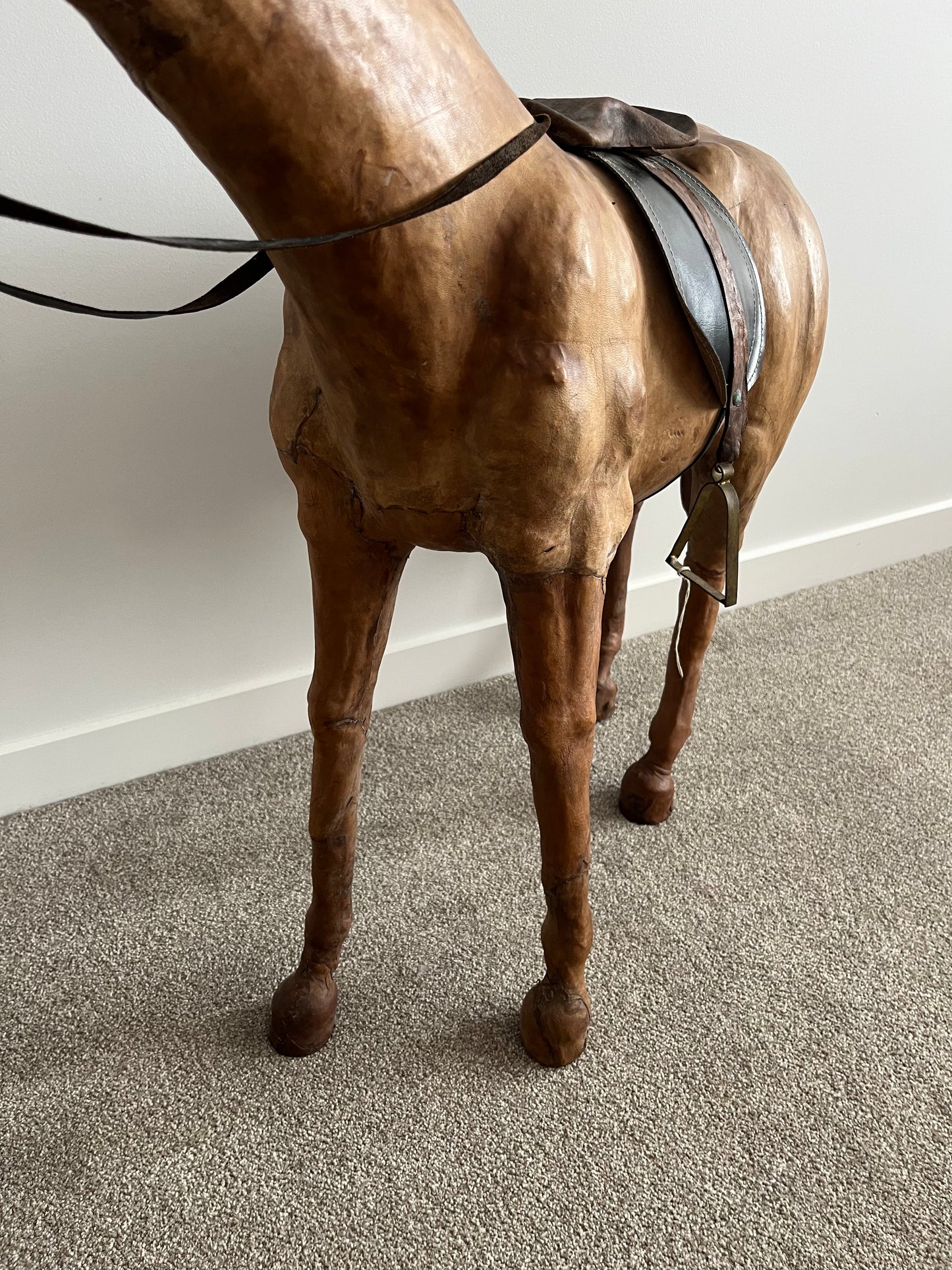 Beautiful Large Vintage Leather Horse