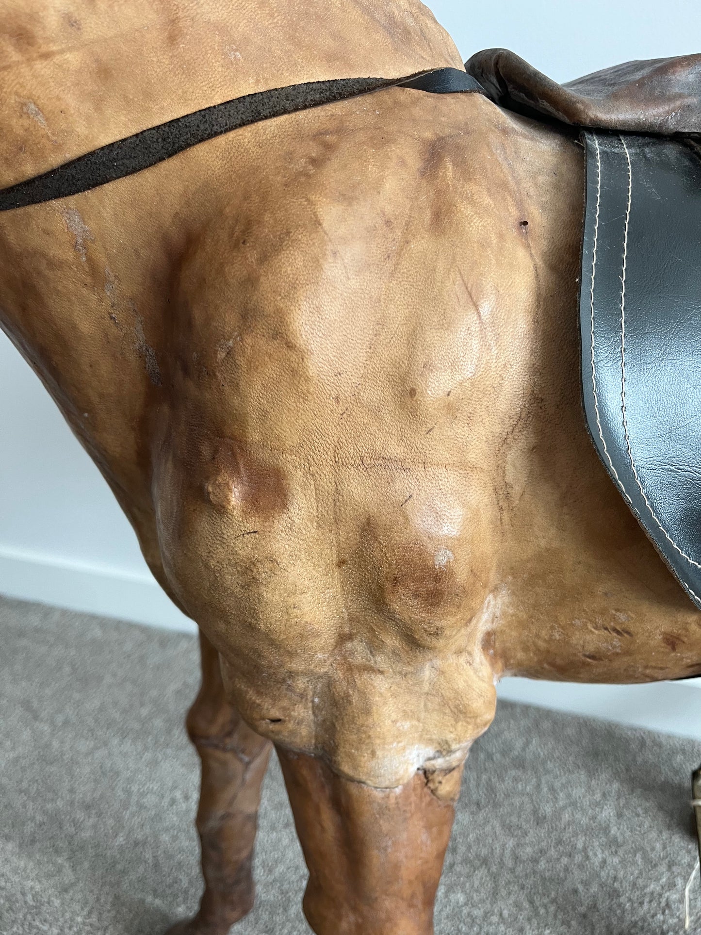 Beautiful Large Vintage Leather Horse