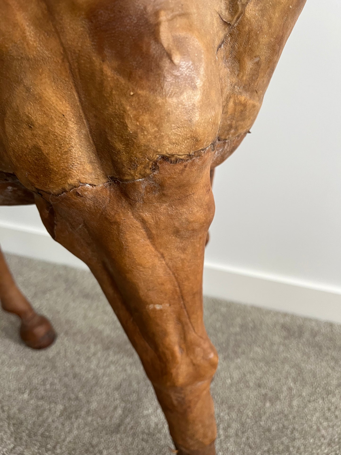 Beautiful Large Vintage Leather Horse
