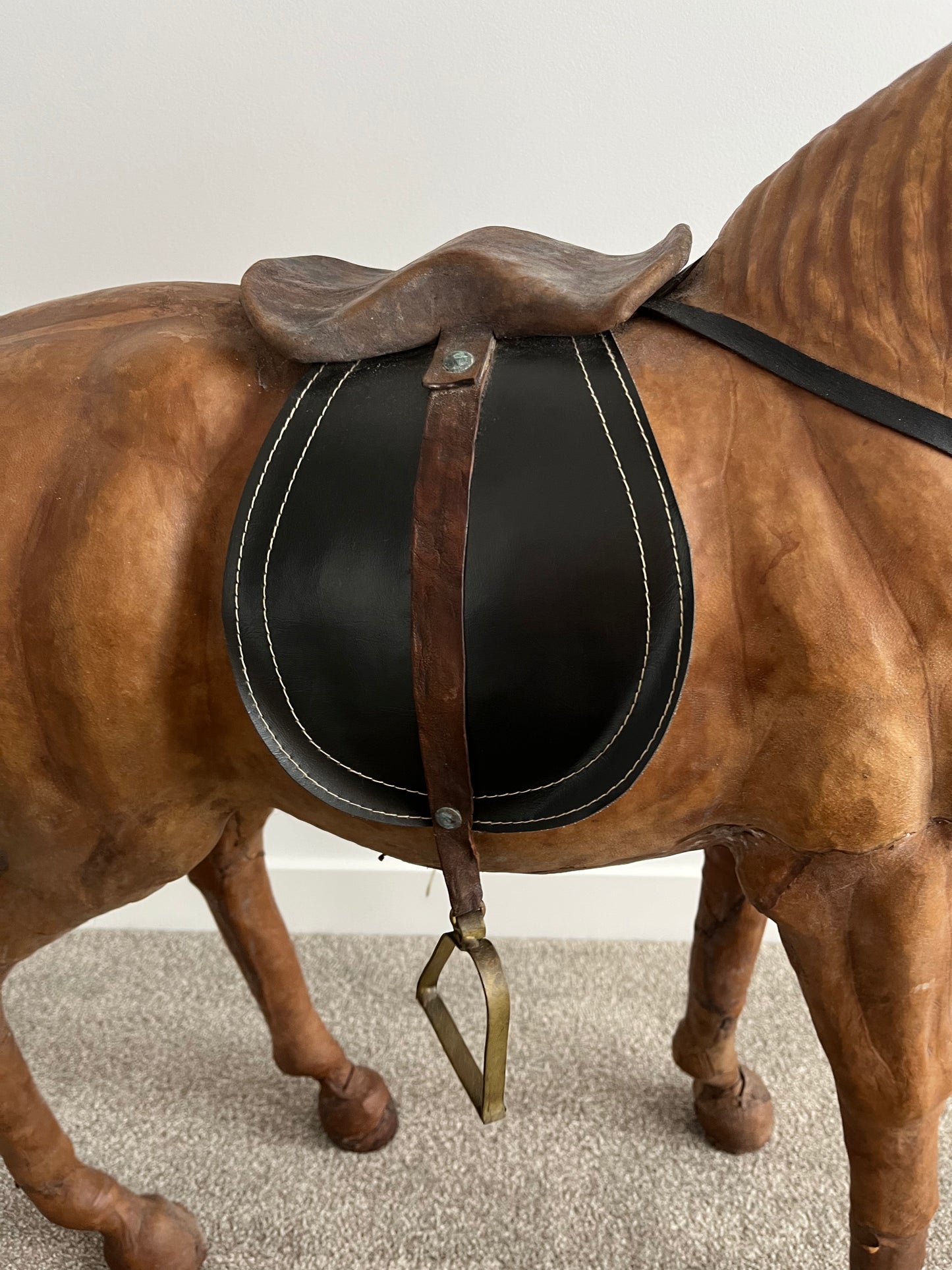 Beautiful Large Vintage Leather Horse