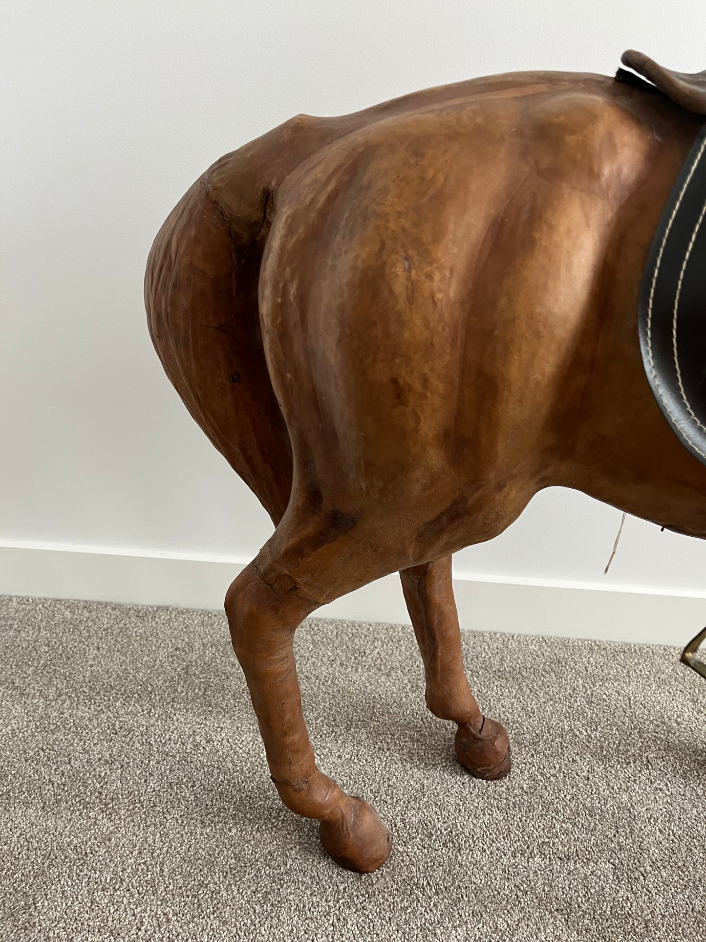 Beautiful Large Vintage Leather Horse