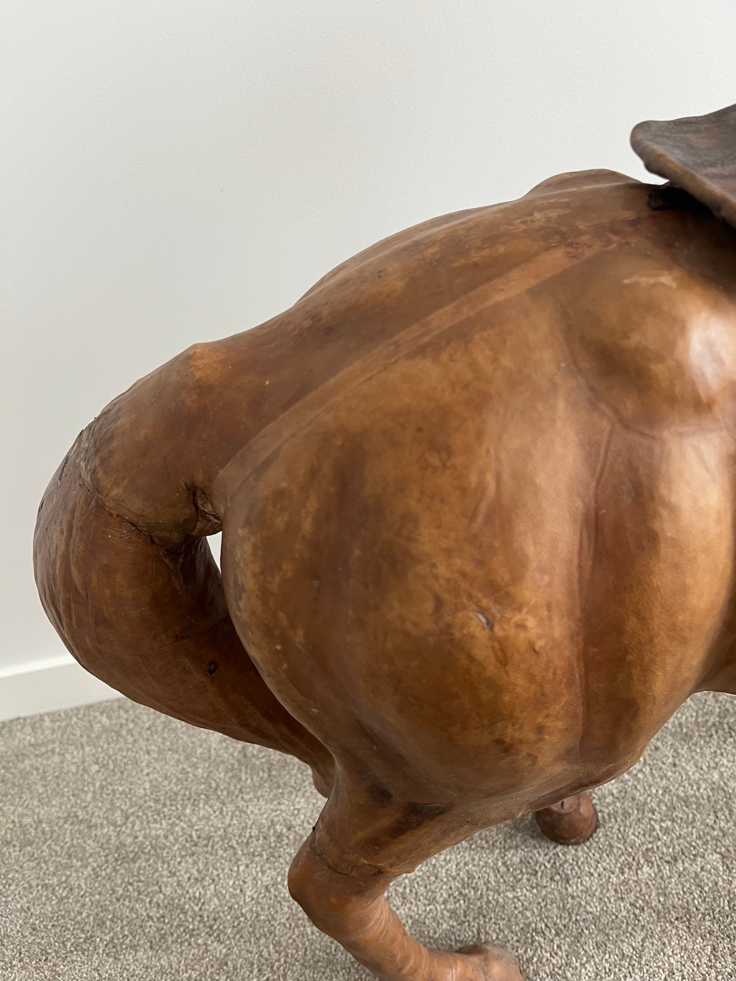 Beautiful Large Vintage Leather Horse