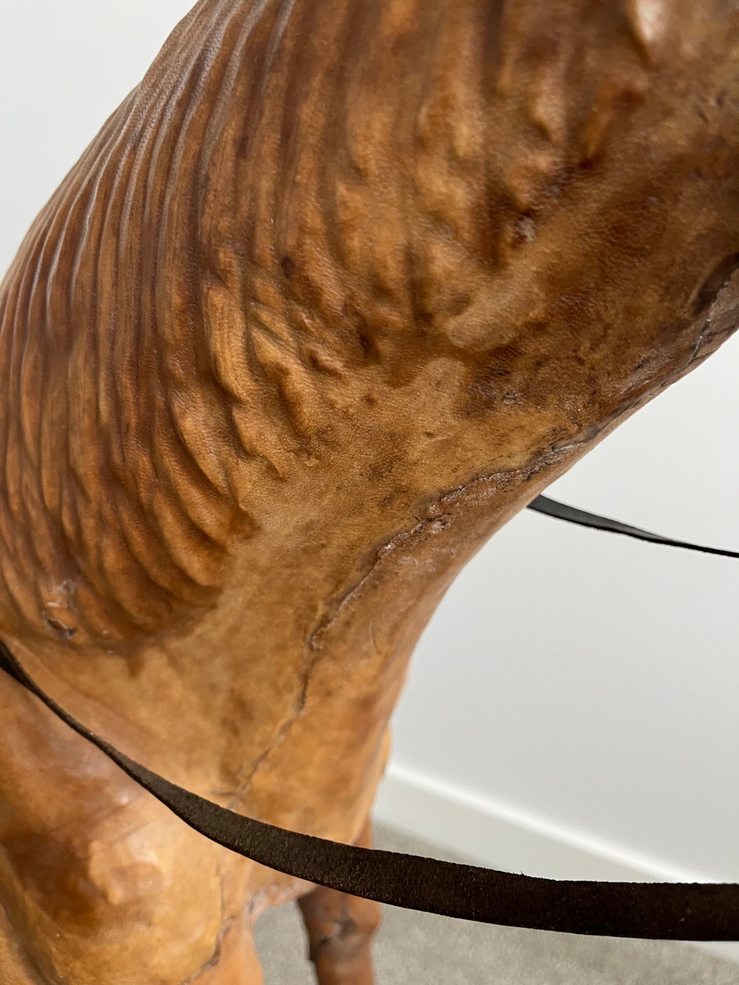 Beautiful Large Vintage Leather Horse