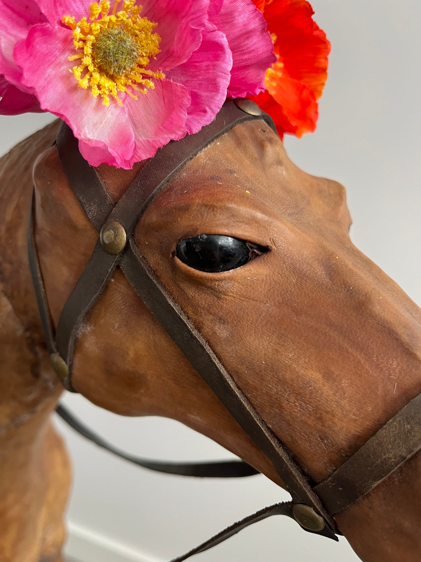Beautiful Large Vintage Leather Horse
