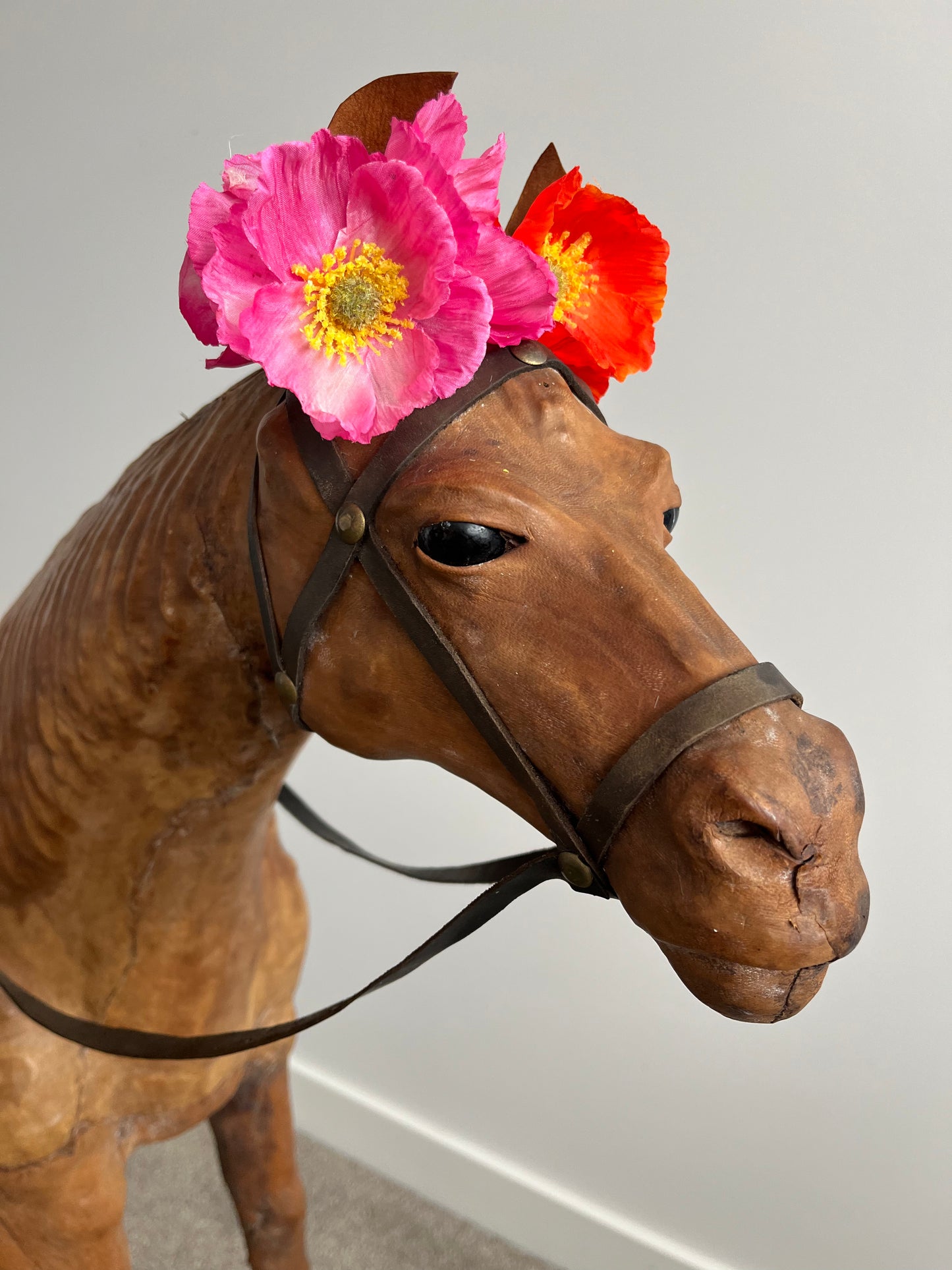Beautiful Large Vintage Leather Horse