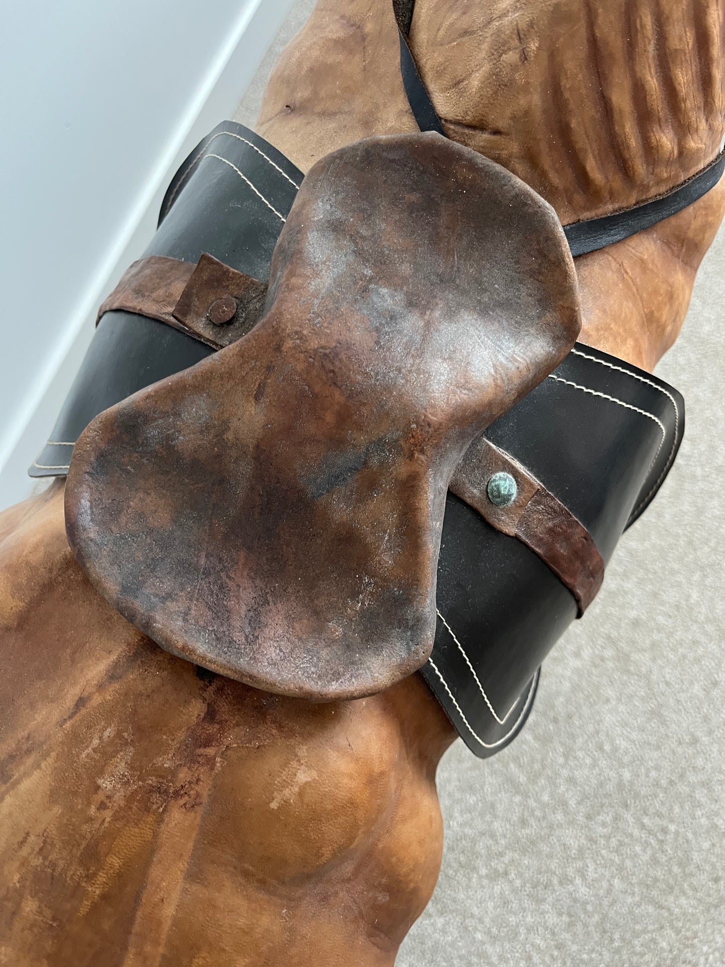 Beautiful Large Vintage Leather Horse