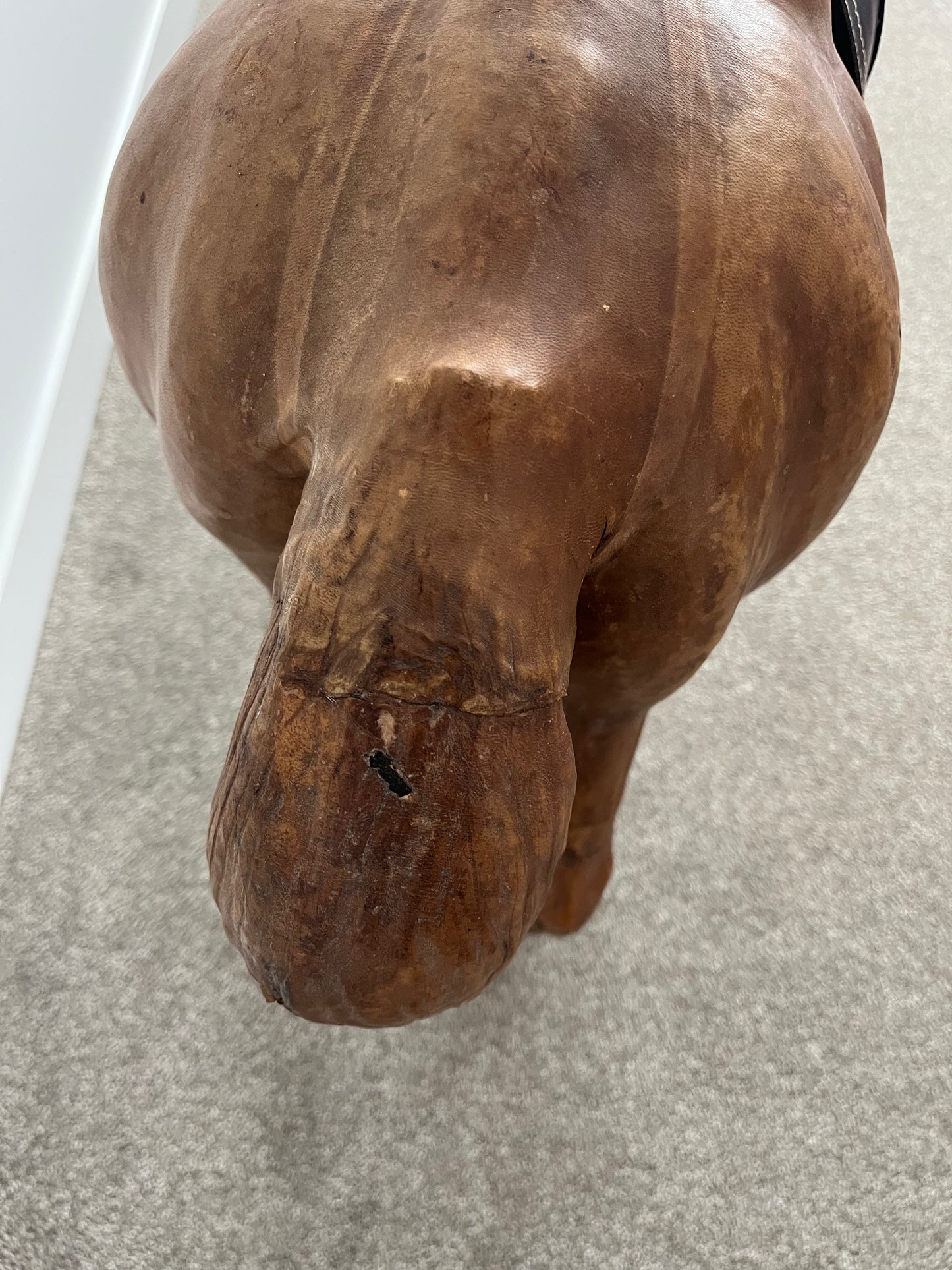 Beautiful Large Vintage Leather Horse