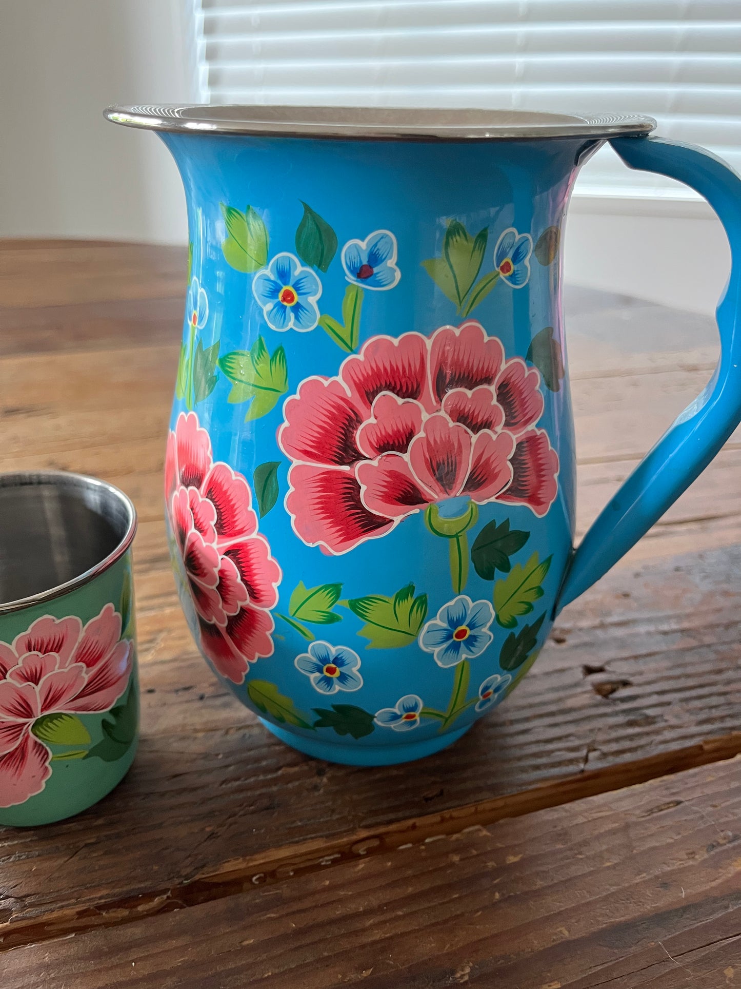 Pretty Floral Jug and Tumblers