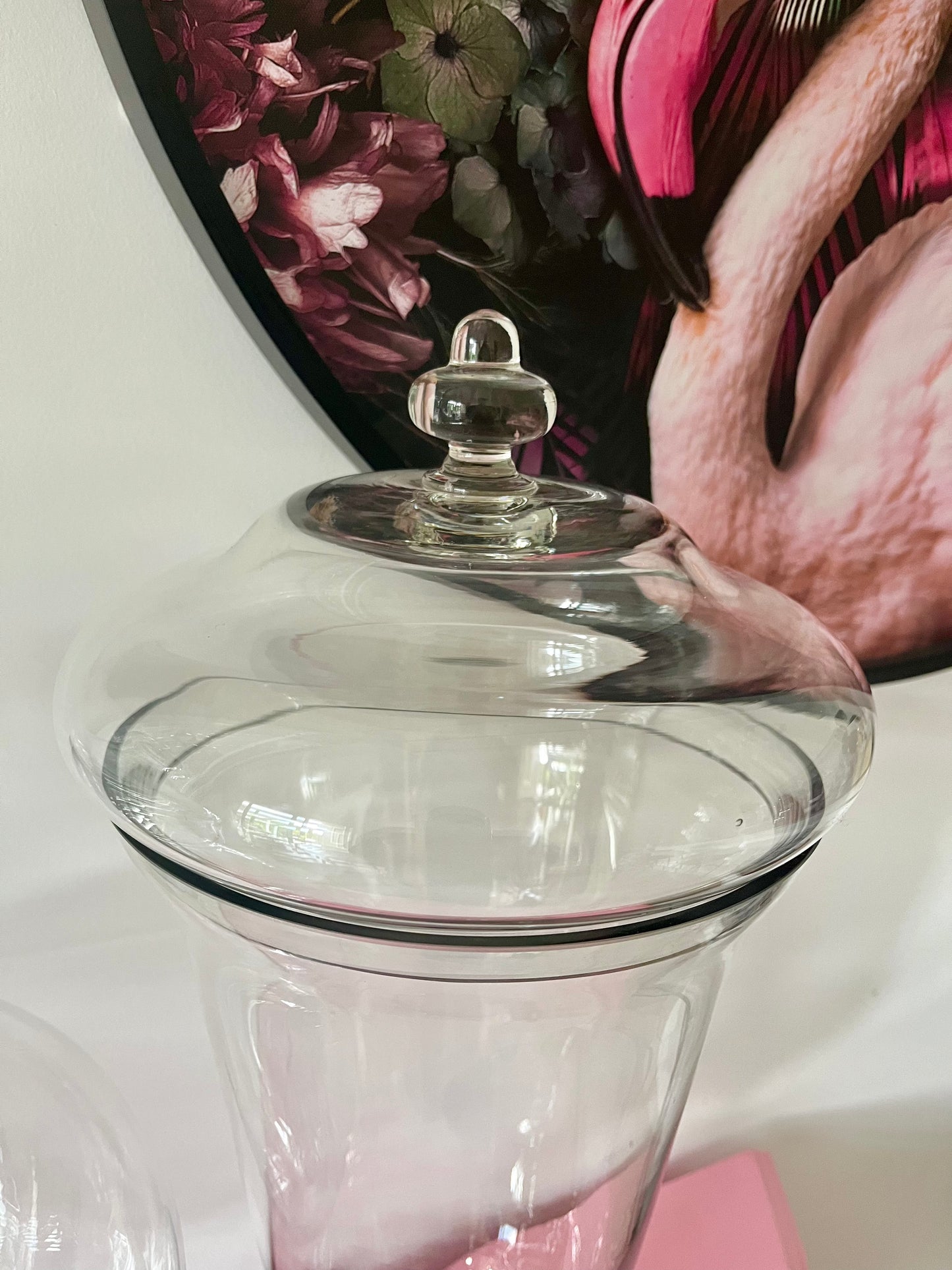 Pair of Large Glass Candy Display Jars