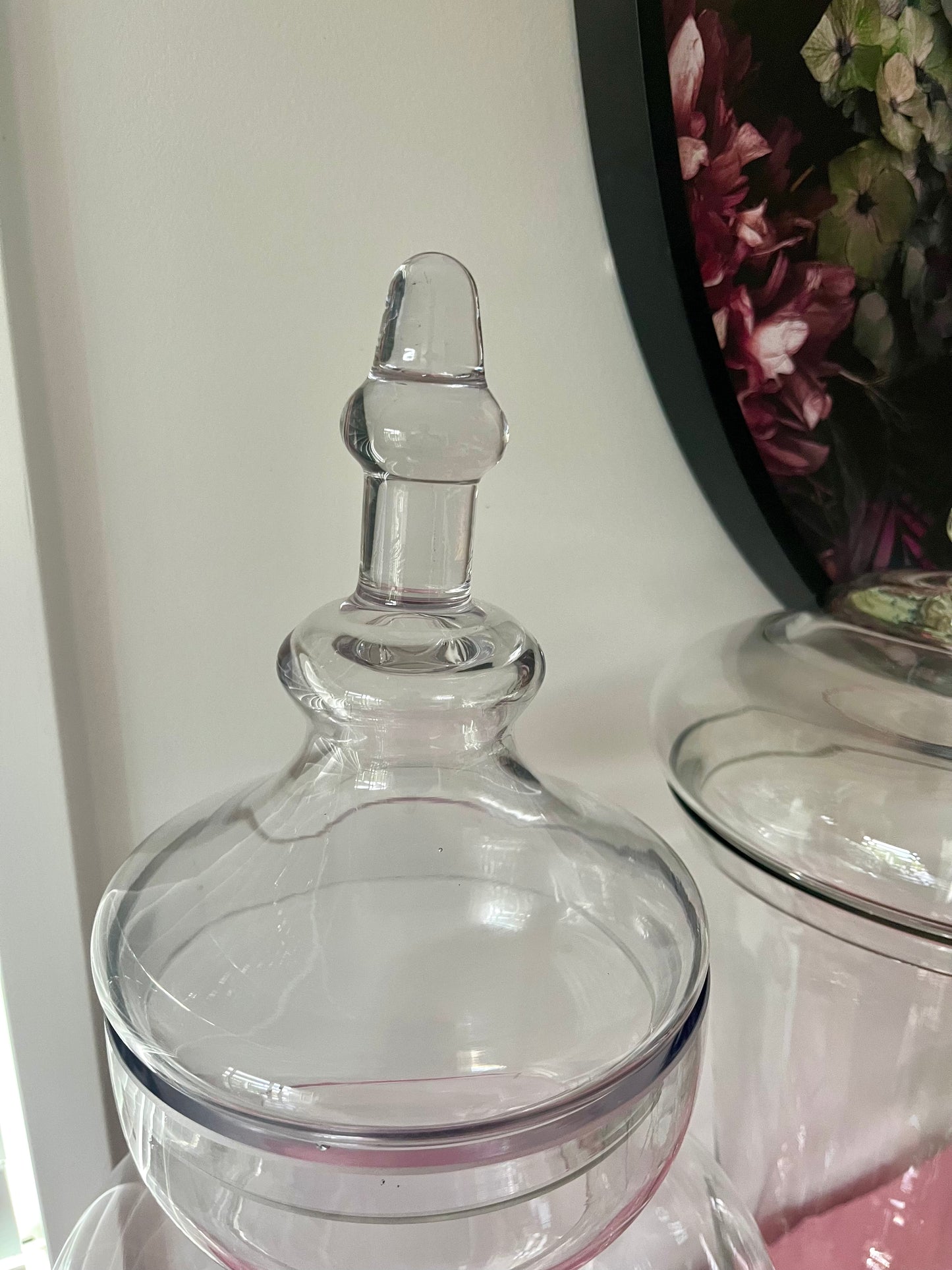 Pair of Large Glass Candy Display Jars