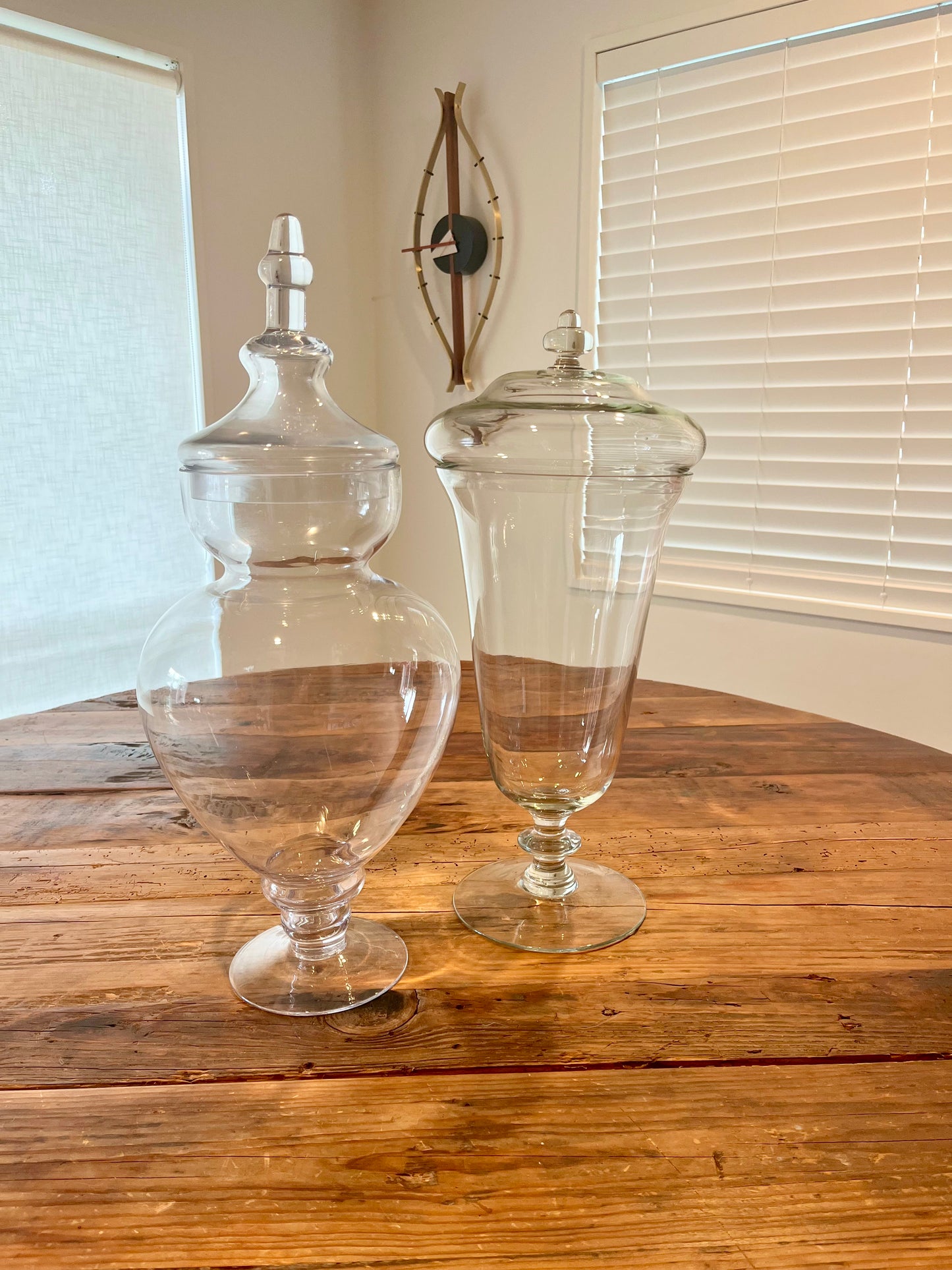Pair of Large Glass Candy Display Jars