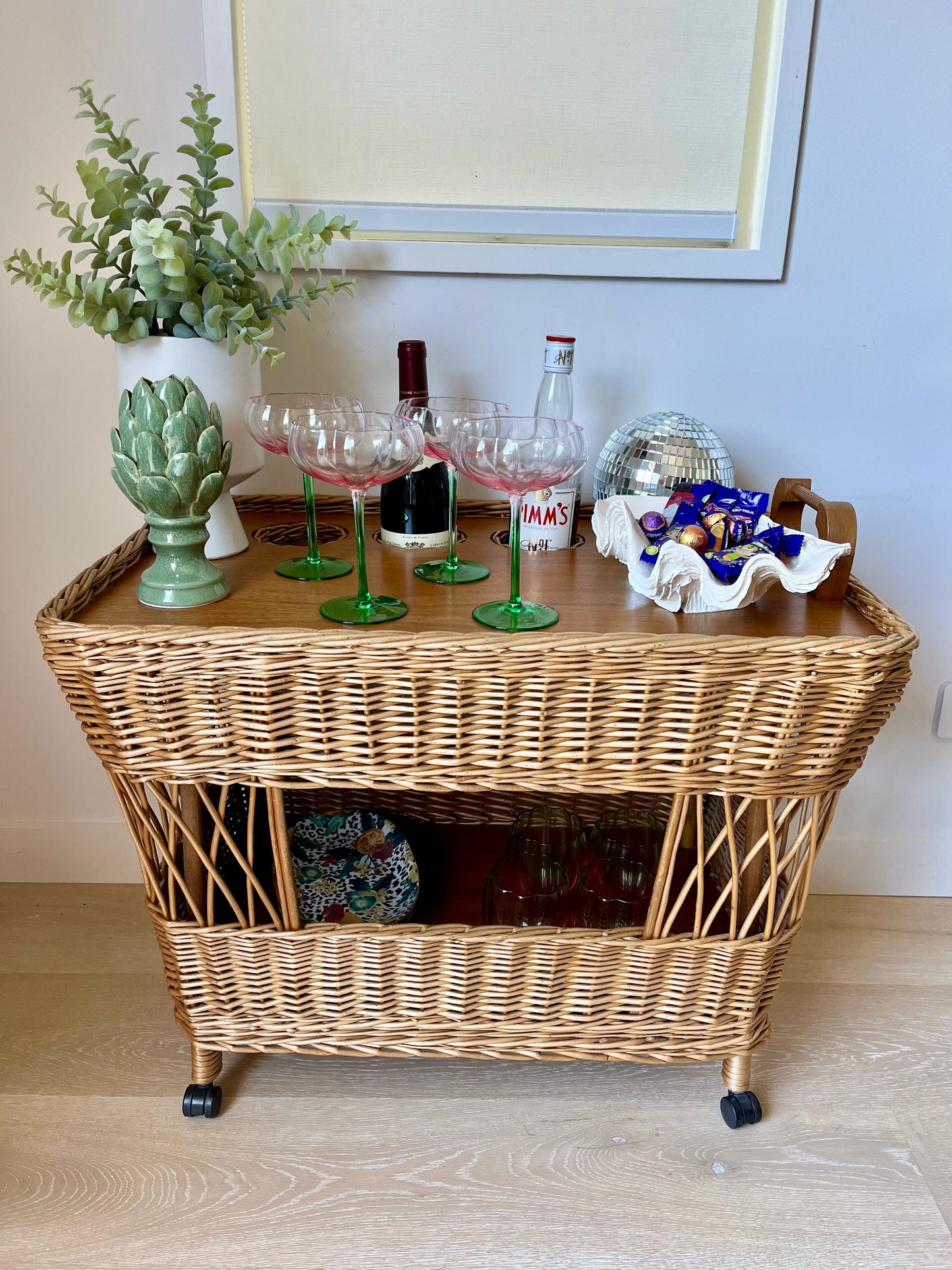 Vintage English Willow Trolley